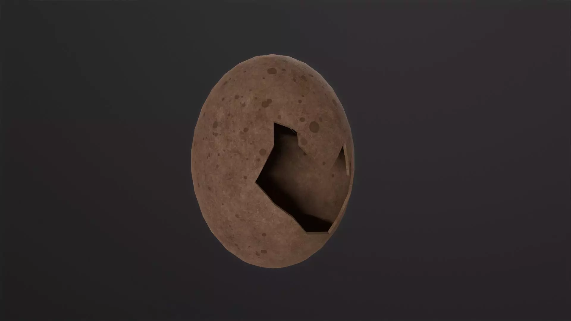 Broken Dinosaur Egg 3D Model Low-poly 3D model_0