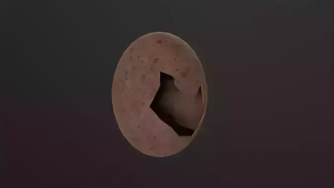 Broken Dinosaur Egg 3D Model Low-poly 3D model