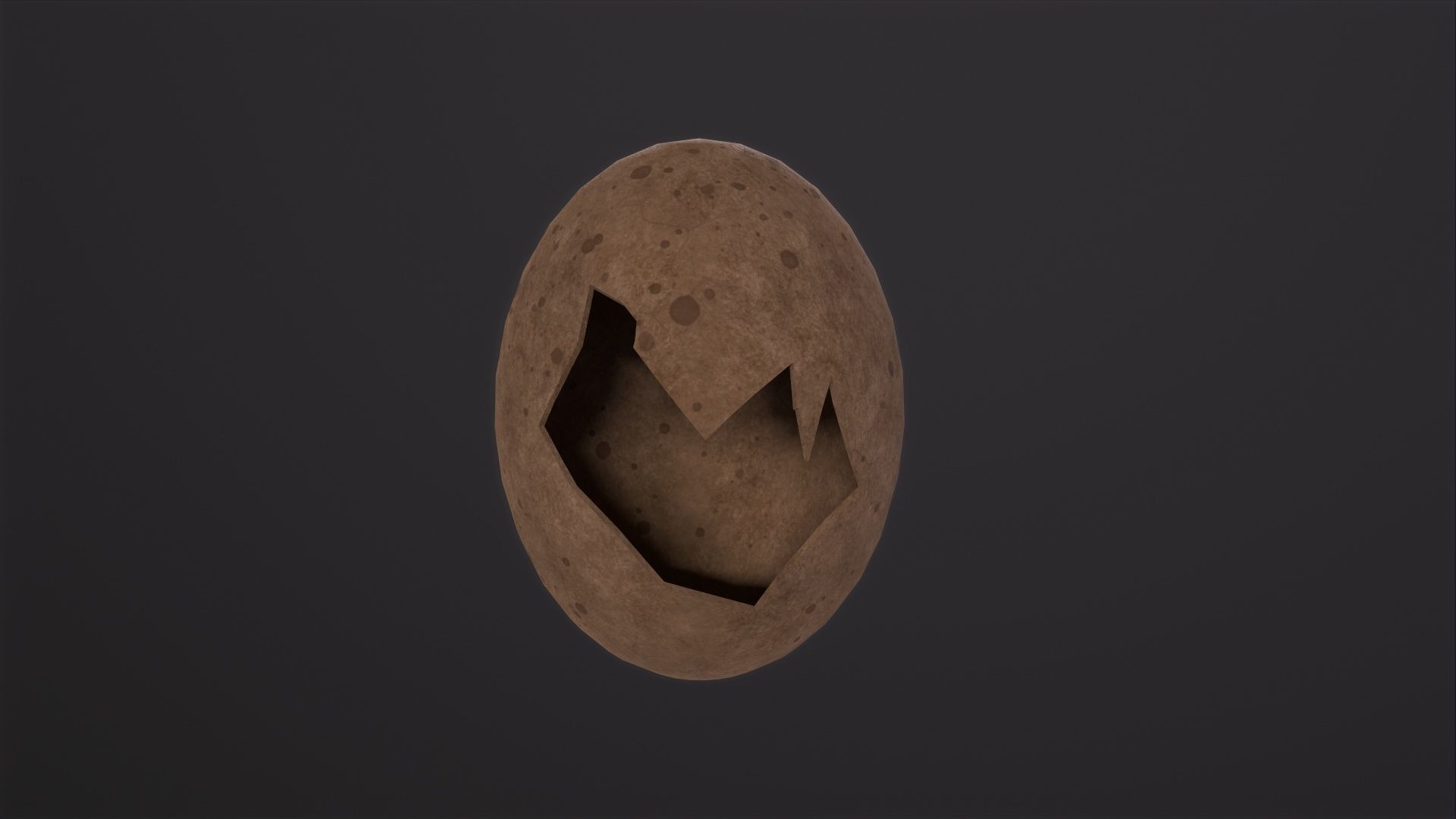 Broken Dinosaur Egg 3D Model Low-poly 3D model_2