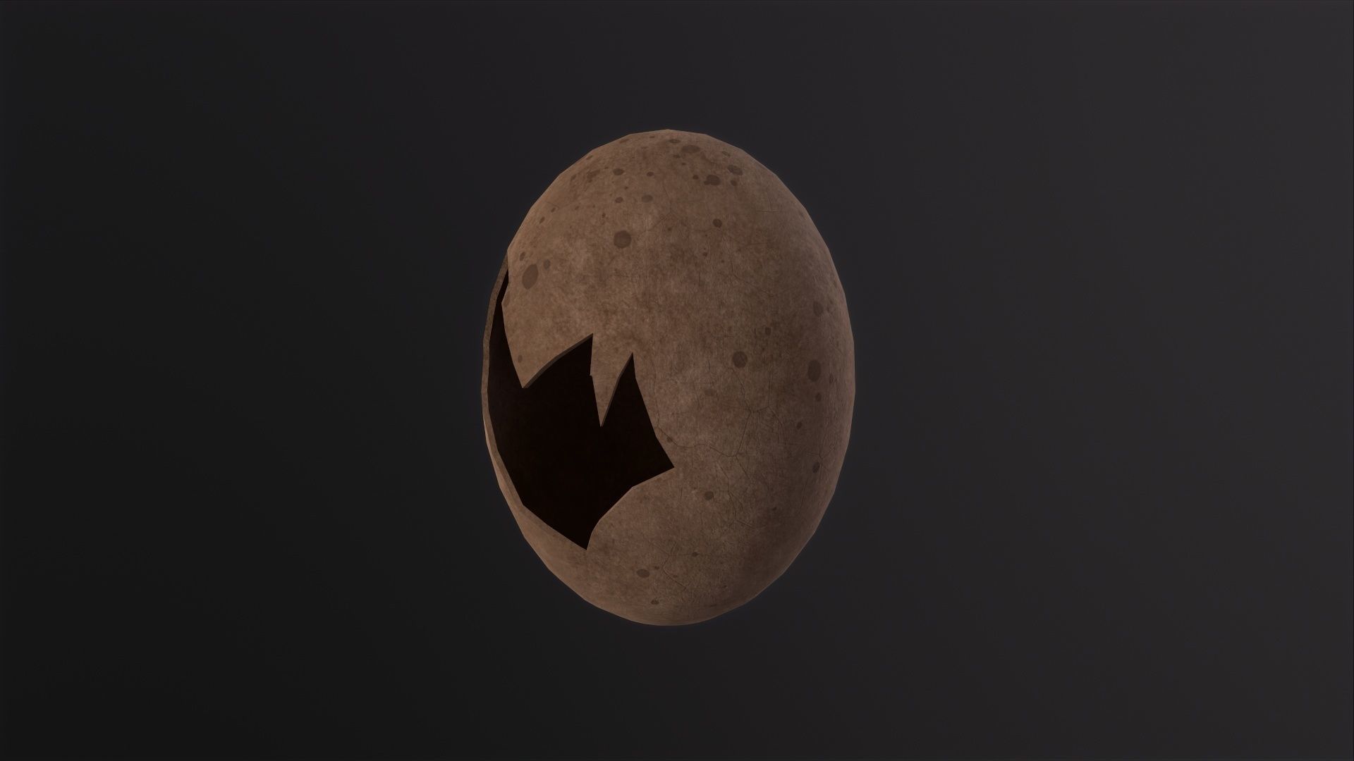 Broken Dinosaur Egg 3D Model Low-poly 3D model_3