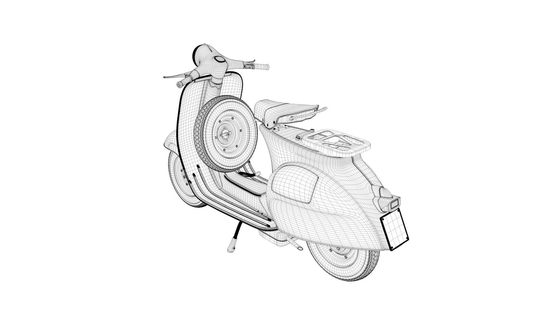 Classic Vintage Vespa 3D model_5