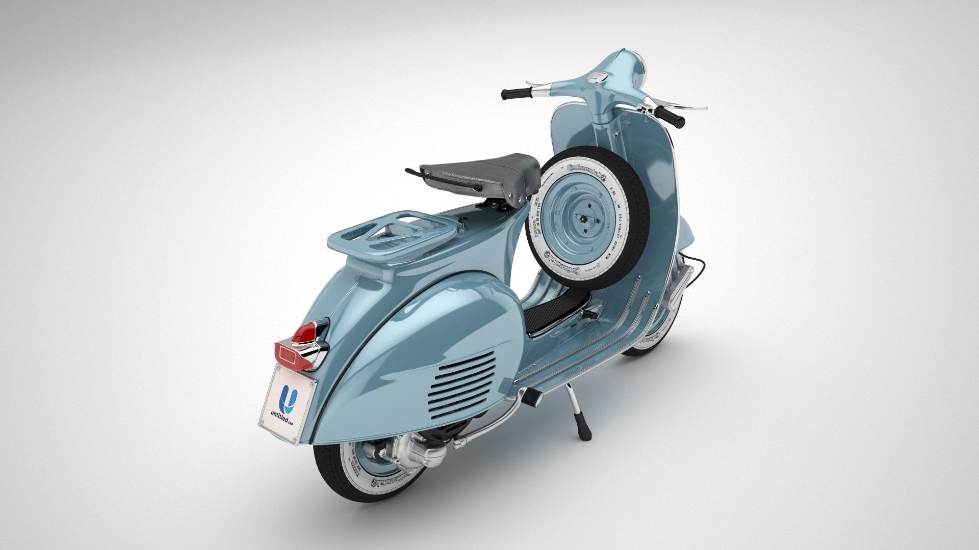 Classic Vintage Vespa 3D model_2