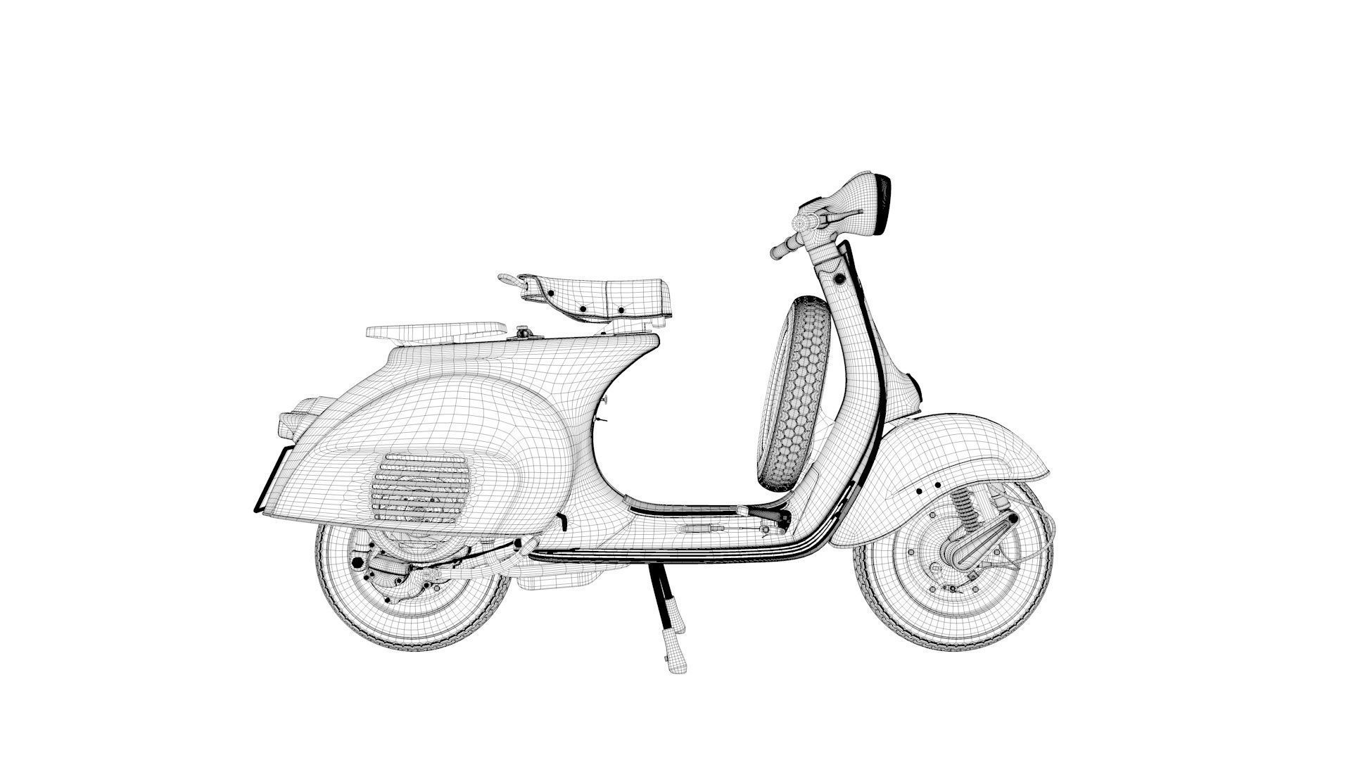 Classic Vintage Vespa 3D model_1