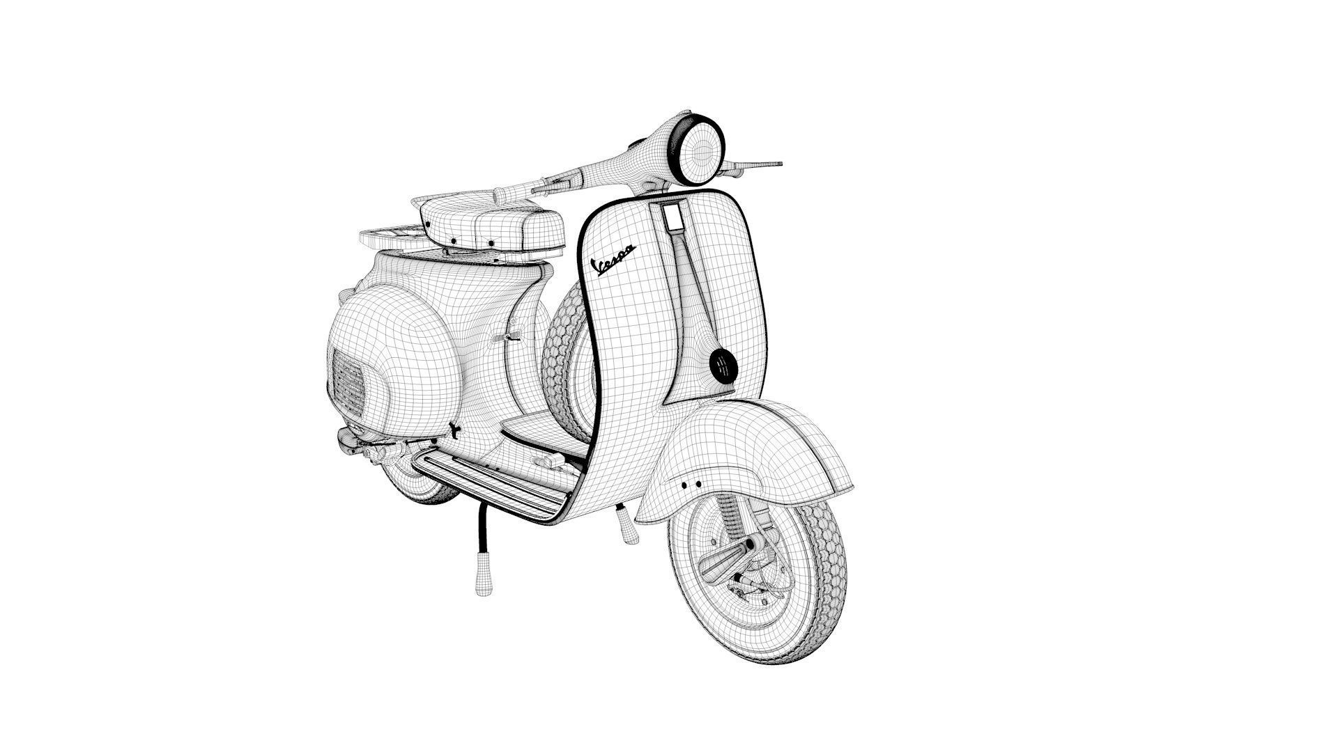 Classic Vintage Vespa 3D model_9