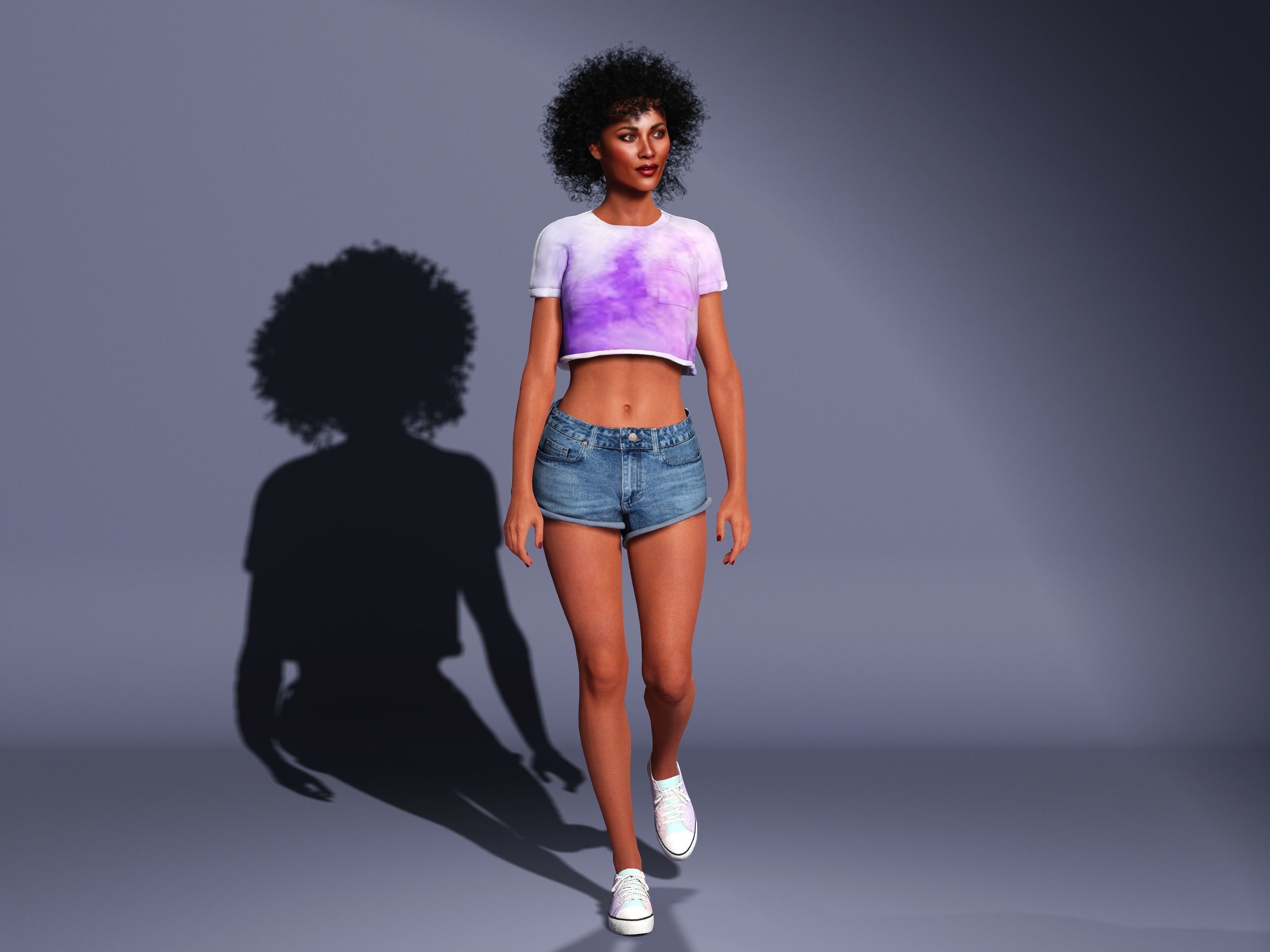 Imani-Female Character Low-poly 3D model_4