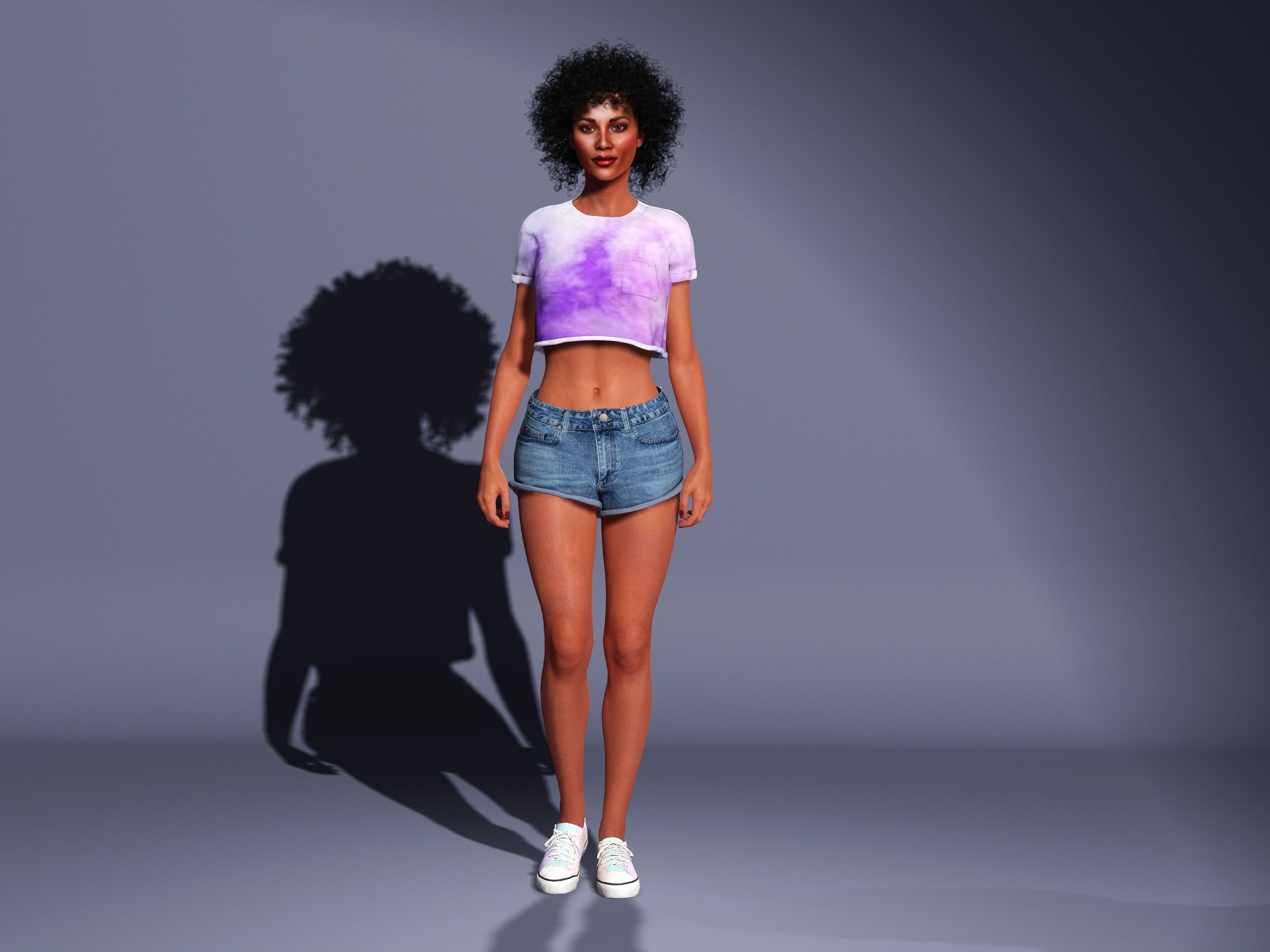 Imani-Female Character Low-poly 3D model_6