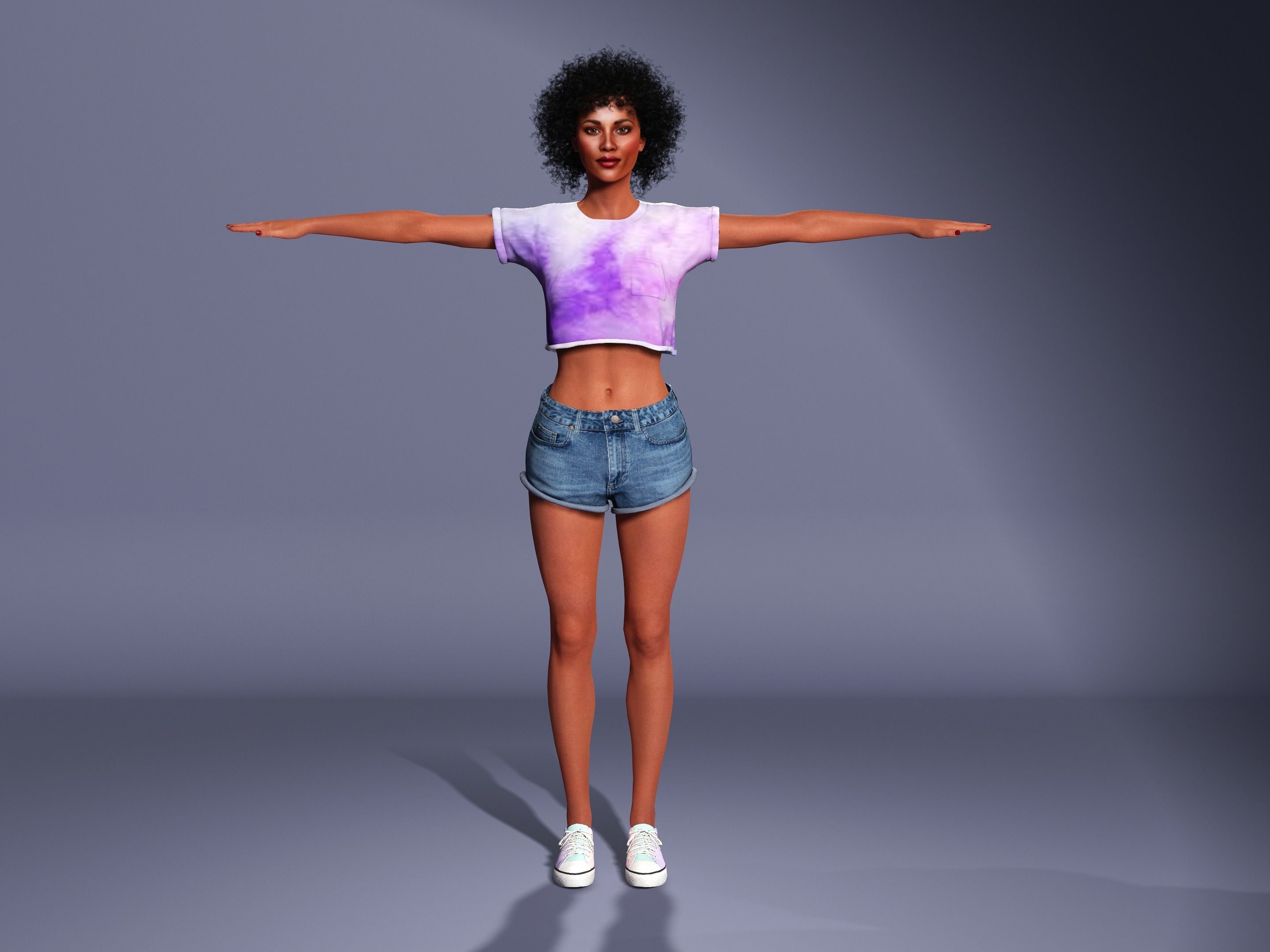 Imani-Female Character Low-poly 3D model_10