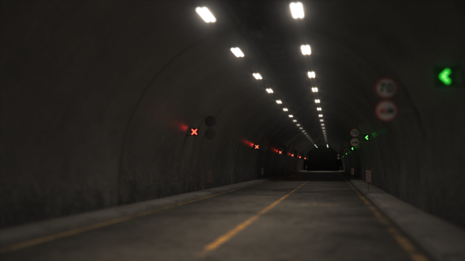 Impressive Highway Tunnel Low-poly 3D model_29