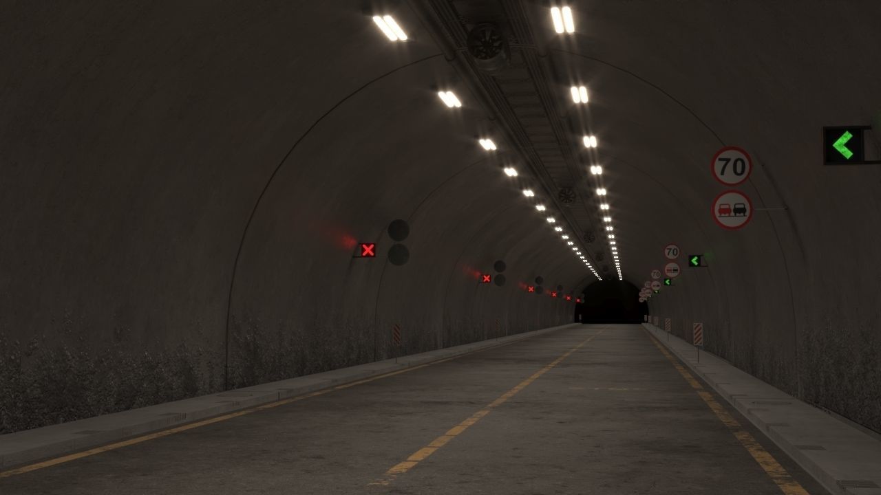 Impressive Highway Tunnel Low-poly 3D model_3