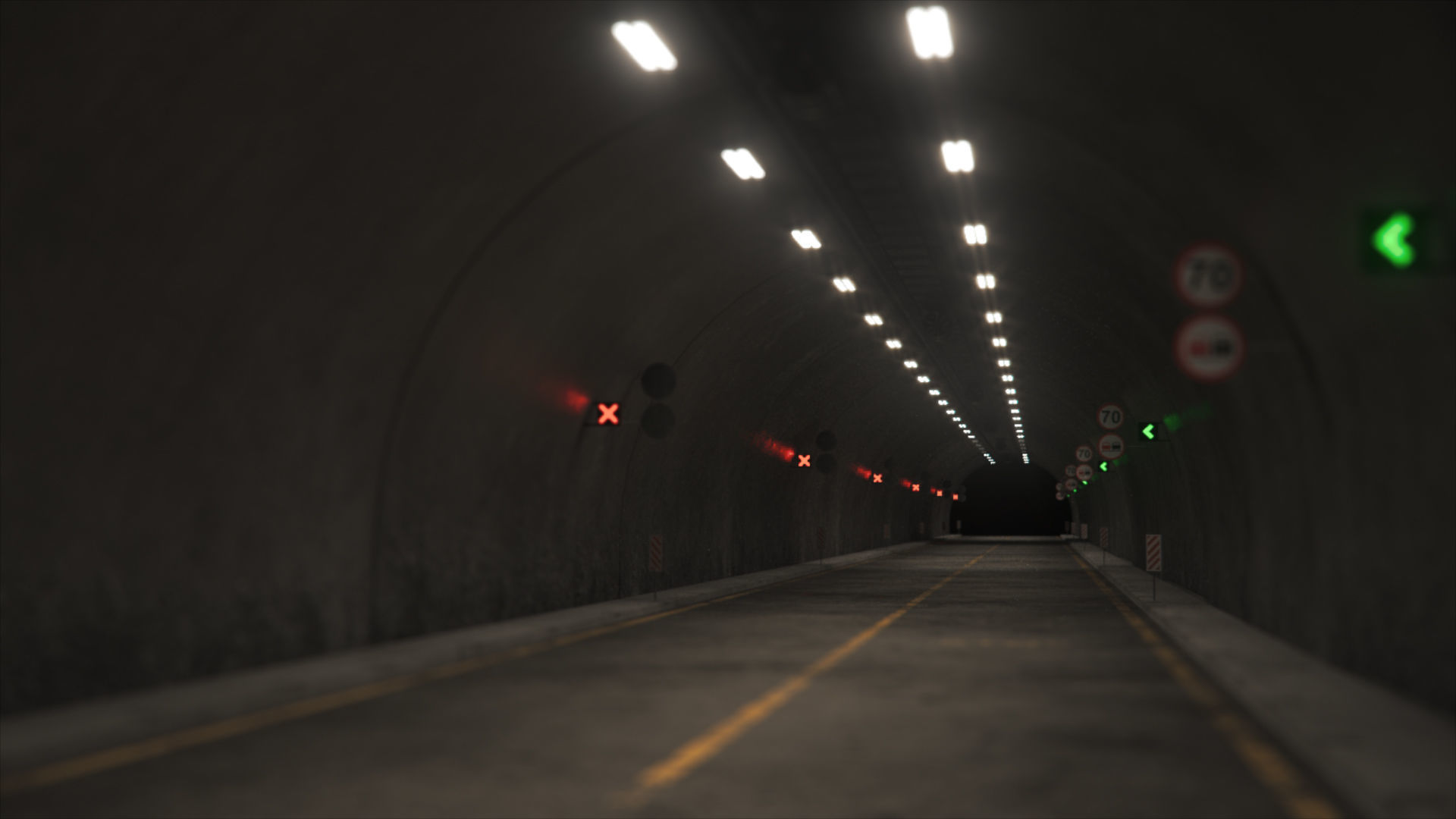 Impressive Highway Tunnel Low-poly 3D model_16