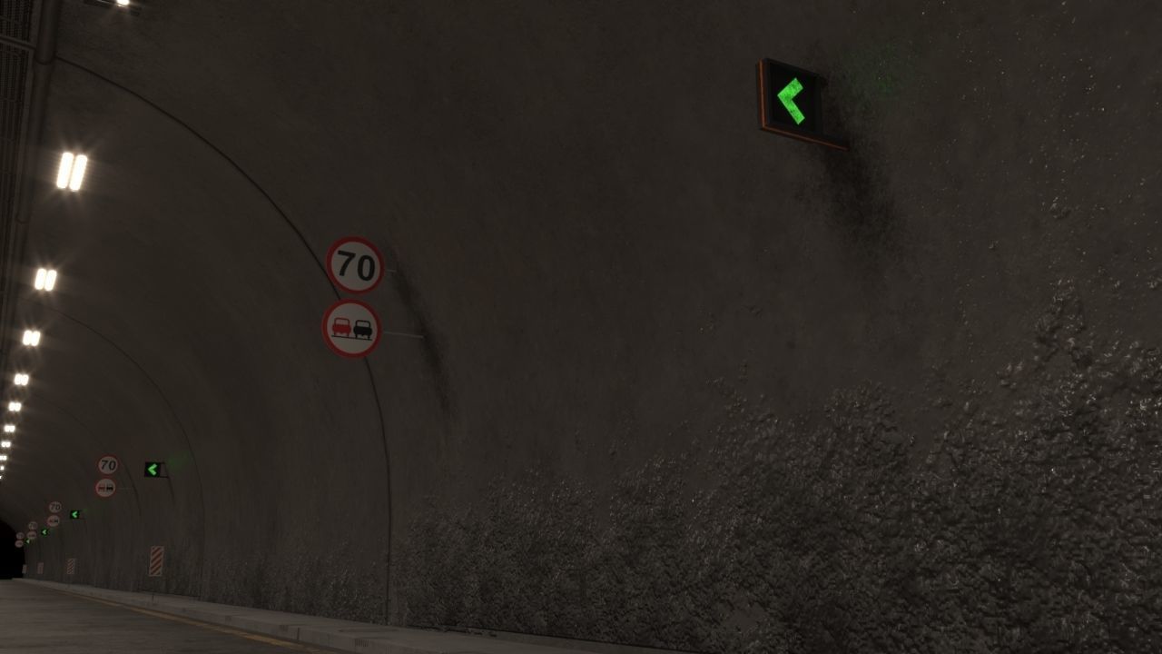 Impressive Highway Tunnel Low-poly 3D model_4