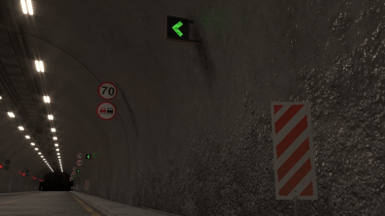 Impressive Highway Tunnel Low-poly 3D model_5