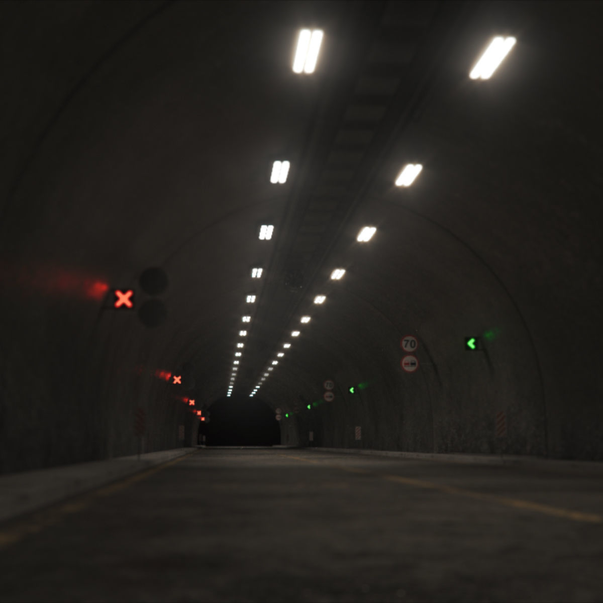Impressive Highway Tunnel Low-poly 3D model_35