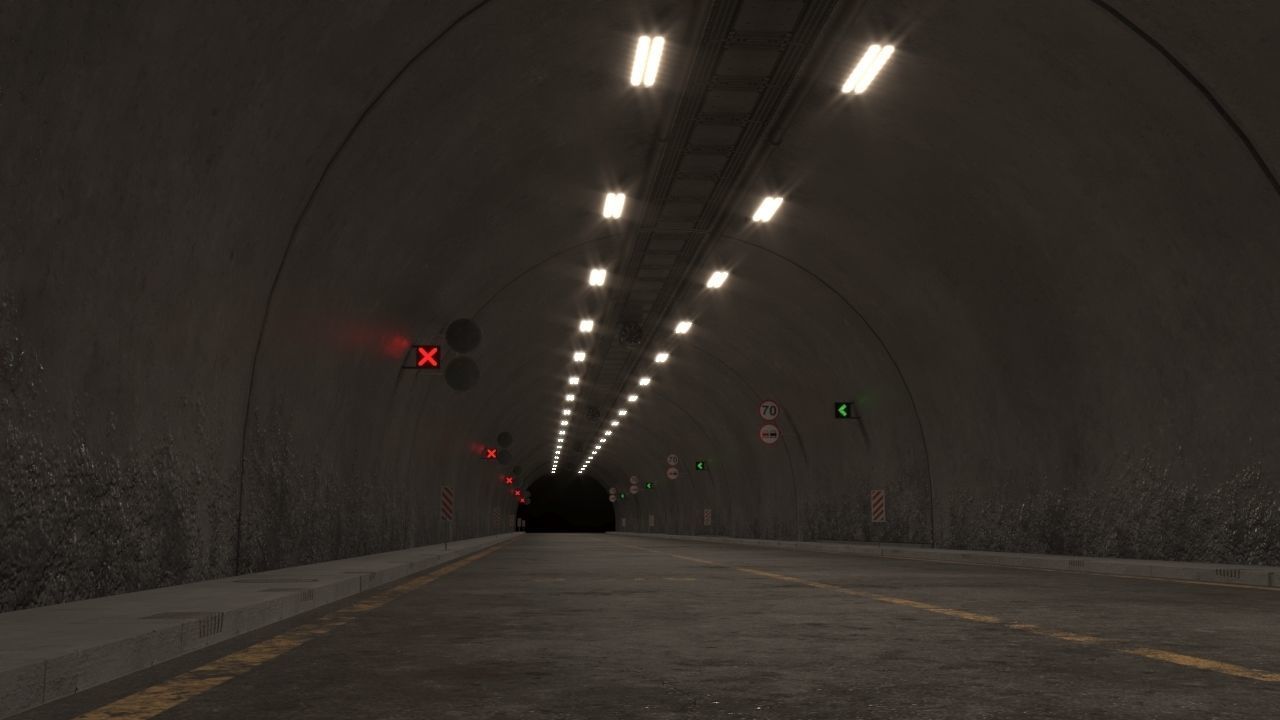 Impressive Highway Tunnel Low-poly 3D model_11