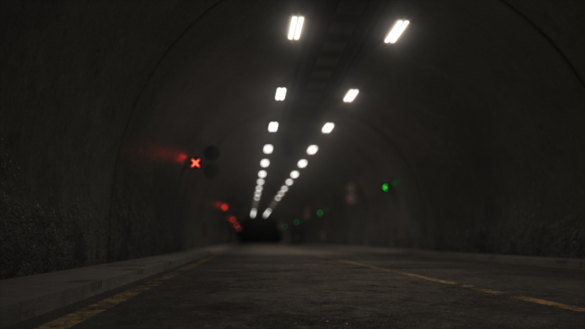 Impressive Highway Tunnel Low-poly 3D model_24