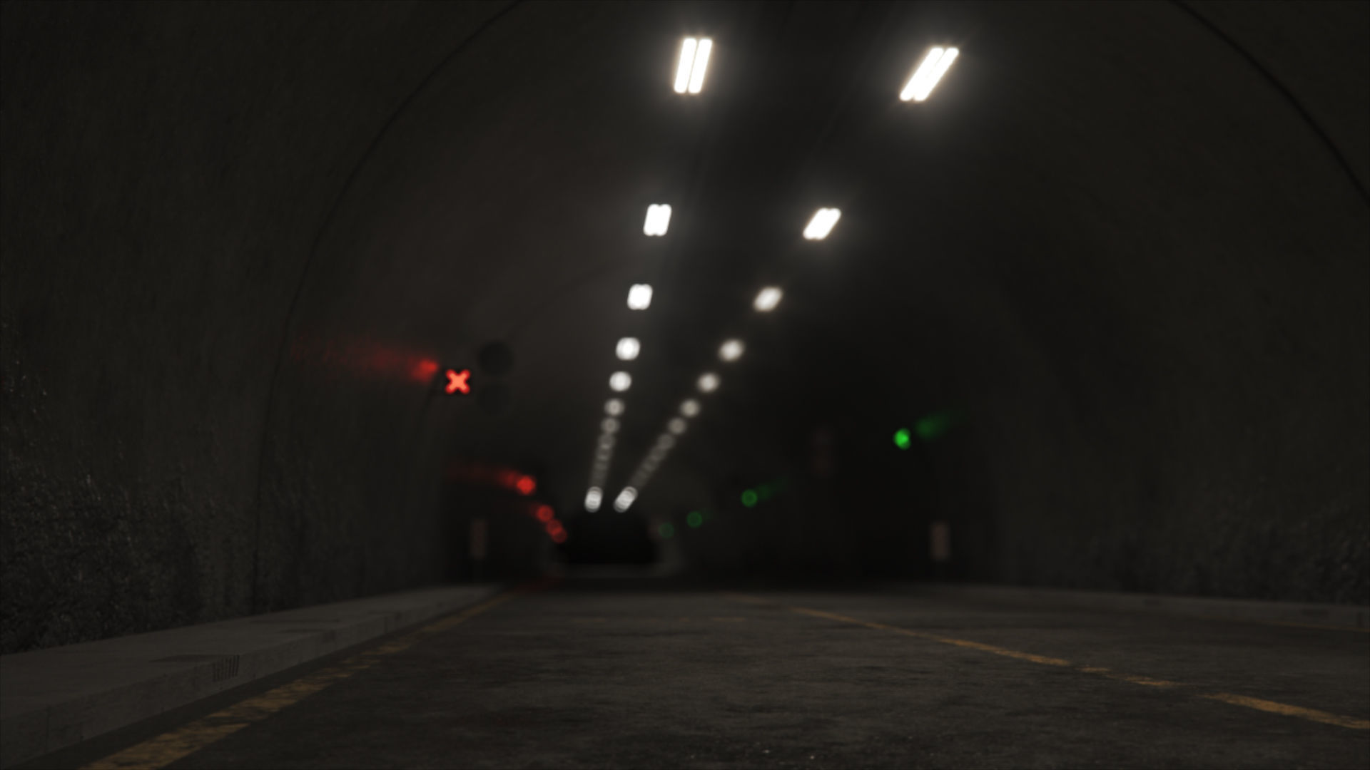Impressive Highway Tunnel Low-poly 3D model_33