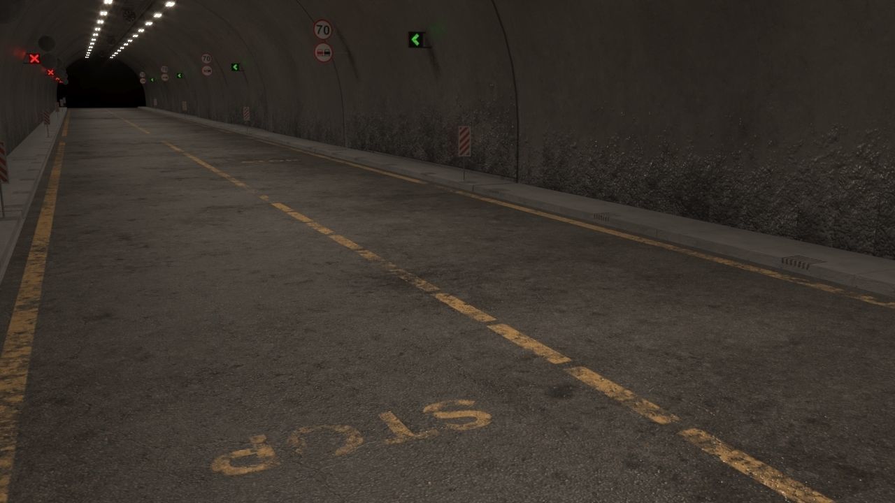 Impressive Highway Tunnel Low-poly 3D model_7