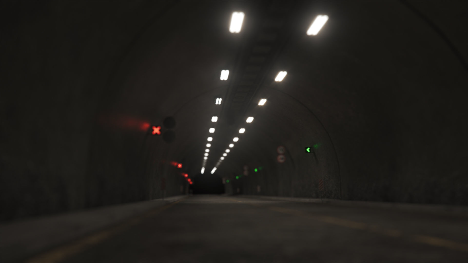 Impressive Highway Tunnel Low-poly 3D model_25