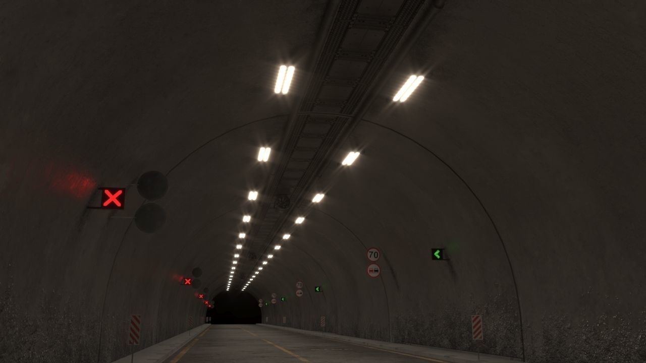 Impressive Highway Tunnel Low-poly 3D model_6