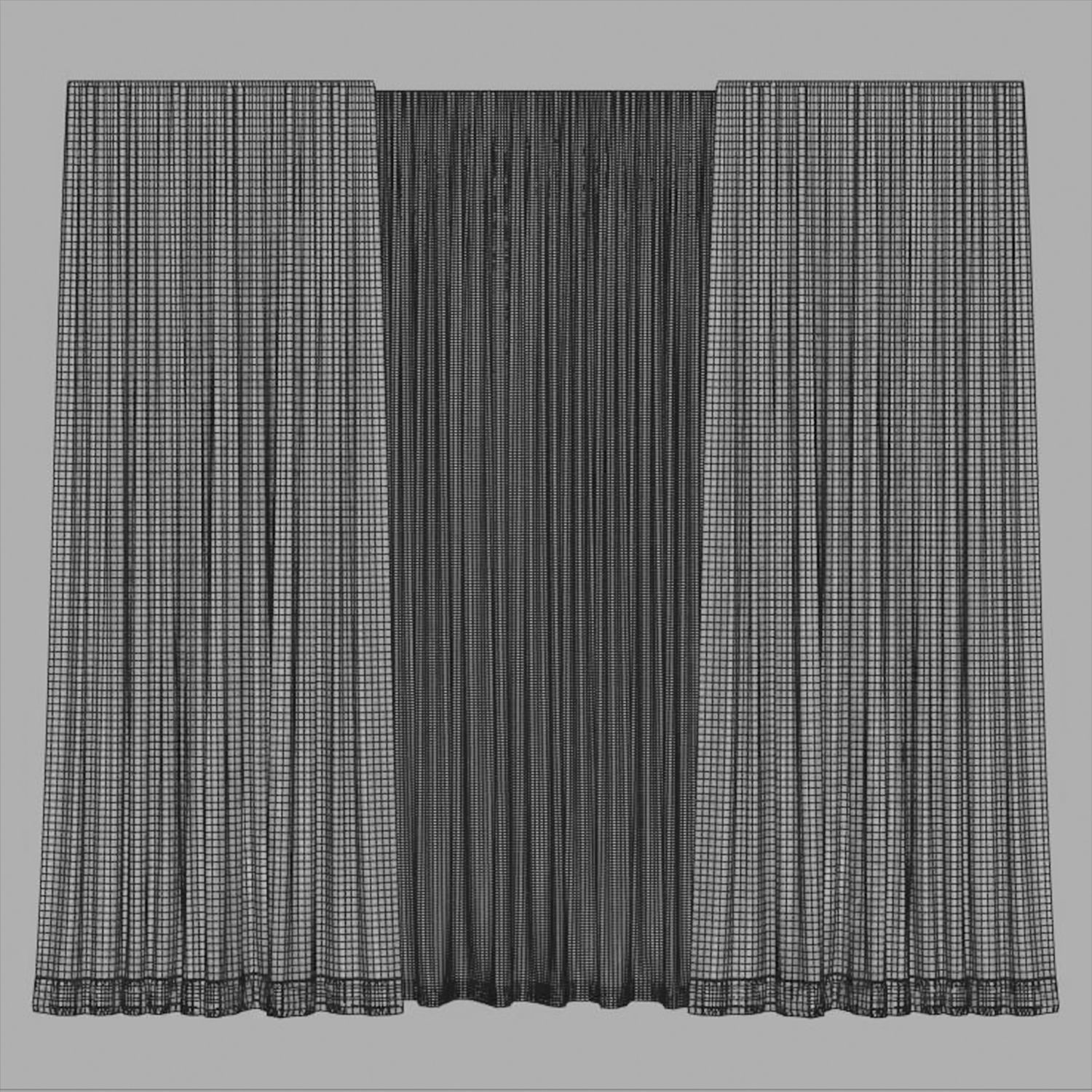 Curtain modern 01 3D model 3D model_5