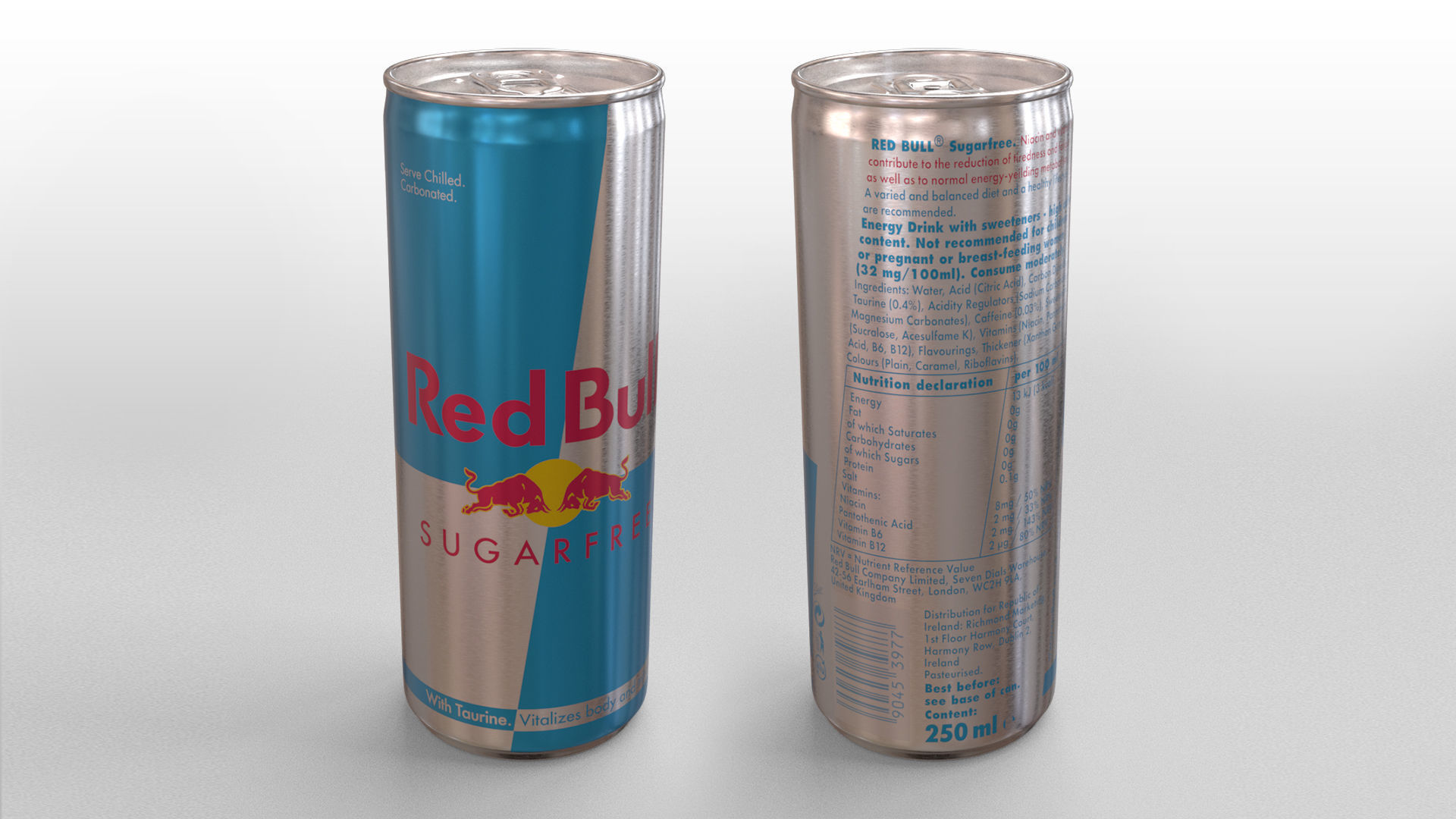 Red Bull Sugarfree Can 250ml with Spritz 3D model_17