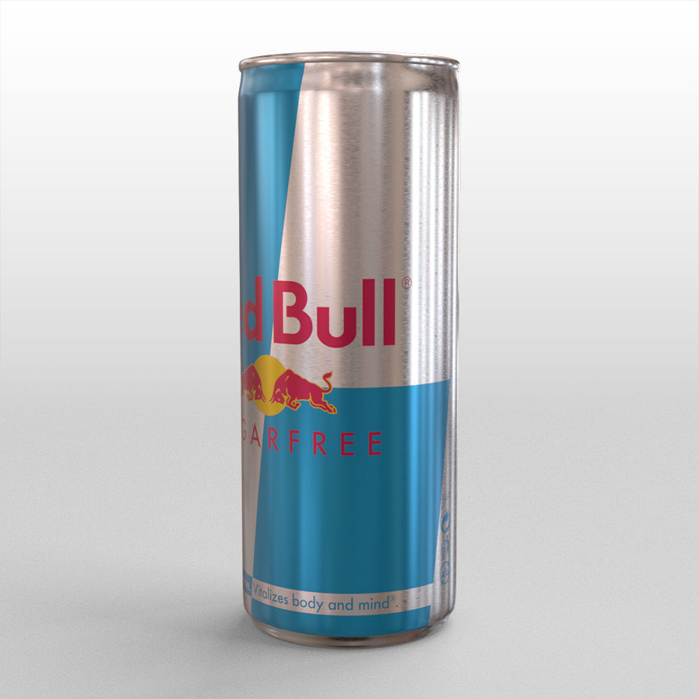 Red Bull Sugarfree Can 250ml with Spritz 3D model_8