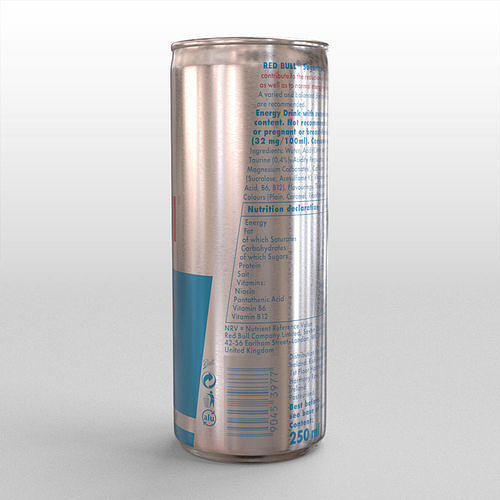 Red Bull Sugarfree Can 250ml with Spritz 3D model 7