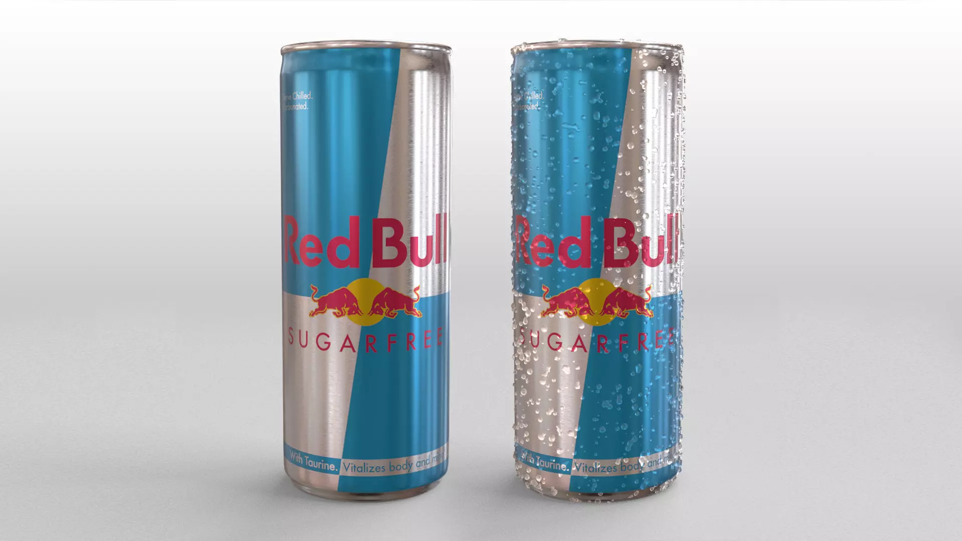Red Bull Sugarfree Can 250ml with Spritz 3D model_0