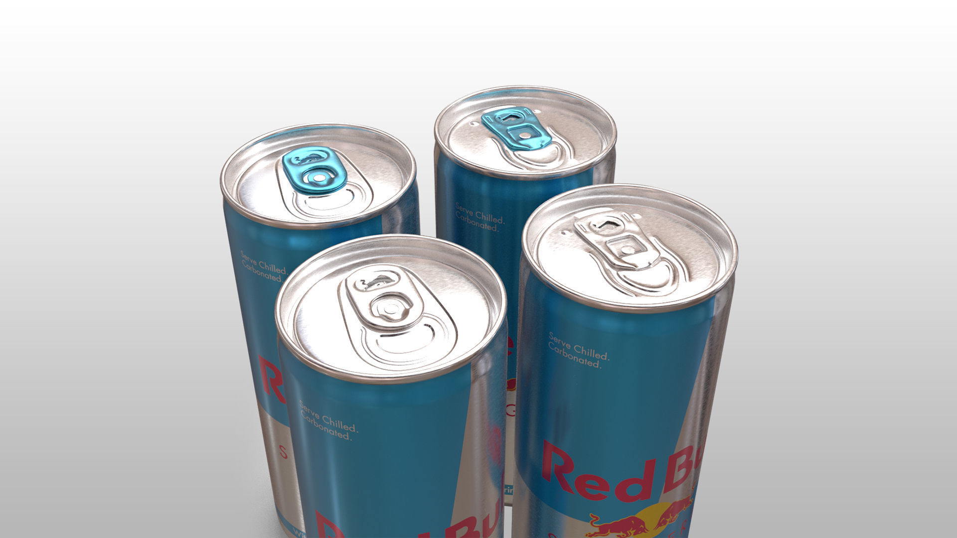 Red Bull Sugarfree Can 250ml with Spritz 3D model_22