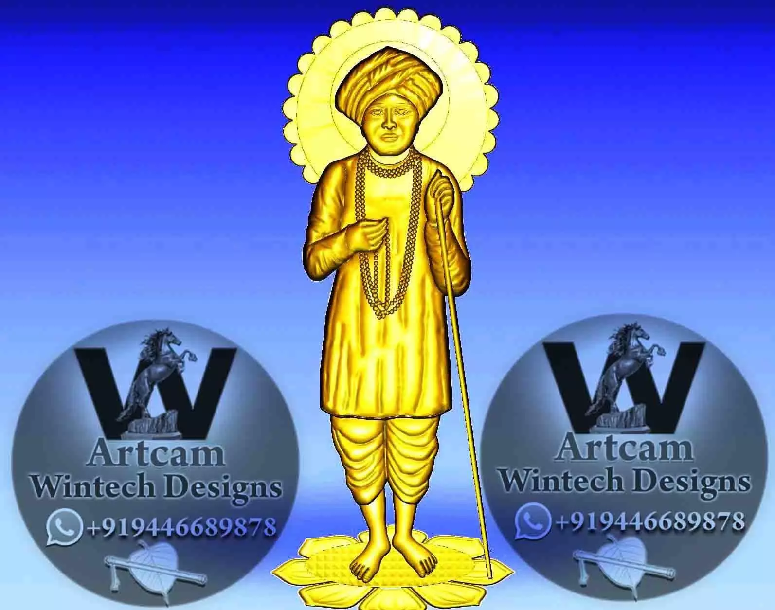 Jalaram Bapa 3D reilef Artcam Design Low-poly 3D model