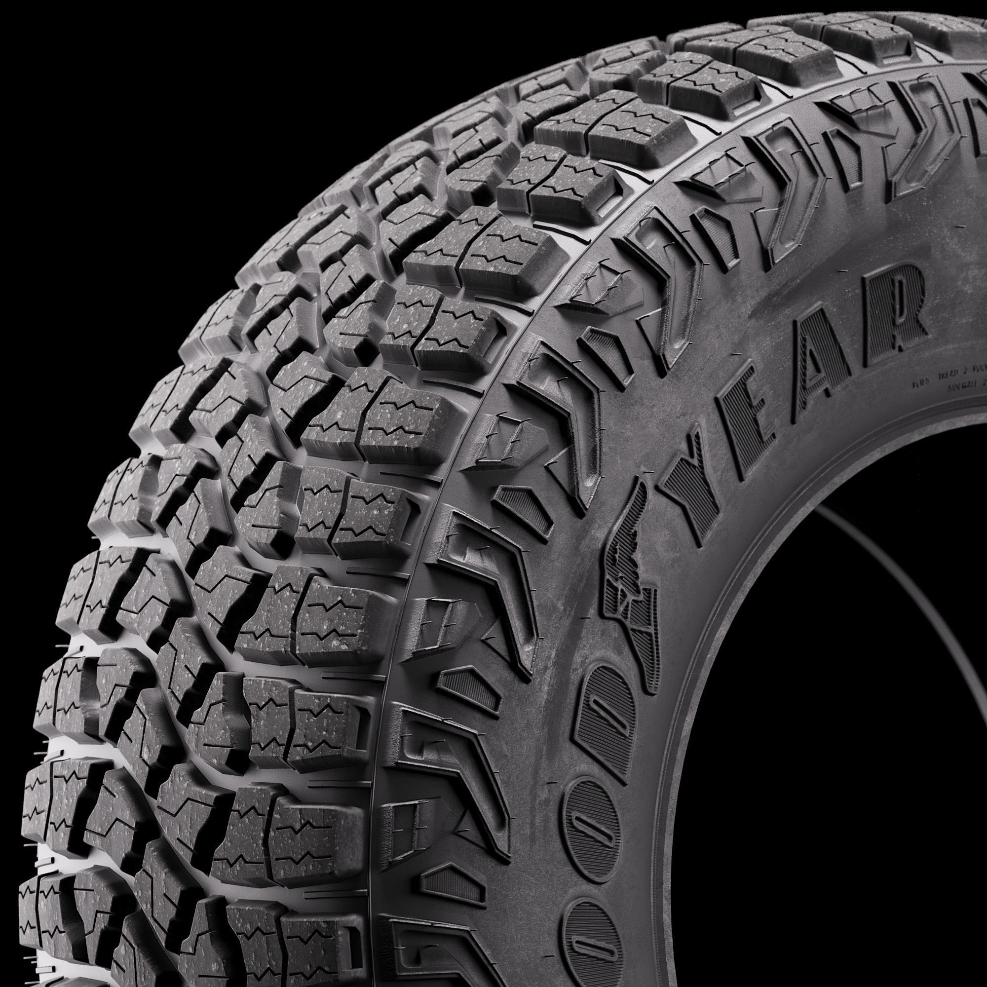 Good Year Wrangler off road tire 3D model_2