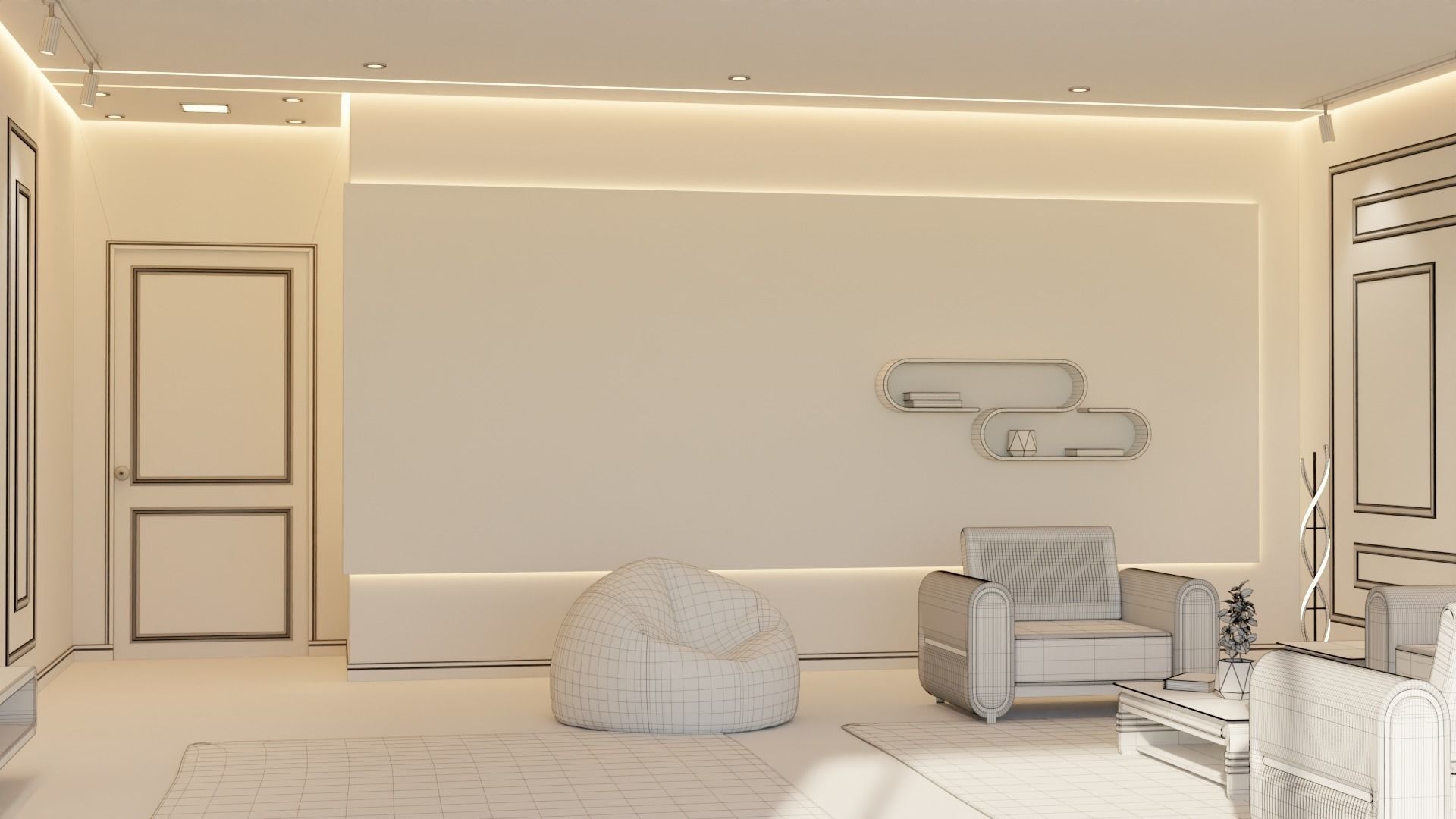 Living Room - 04 Low-poly 3D model_37