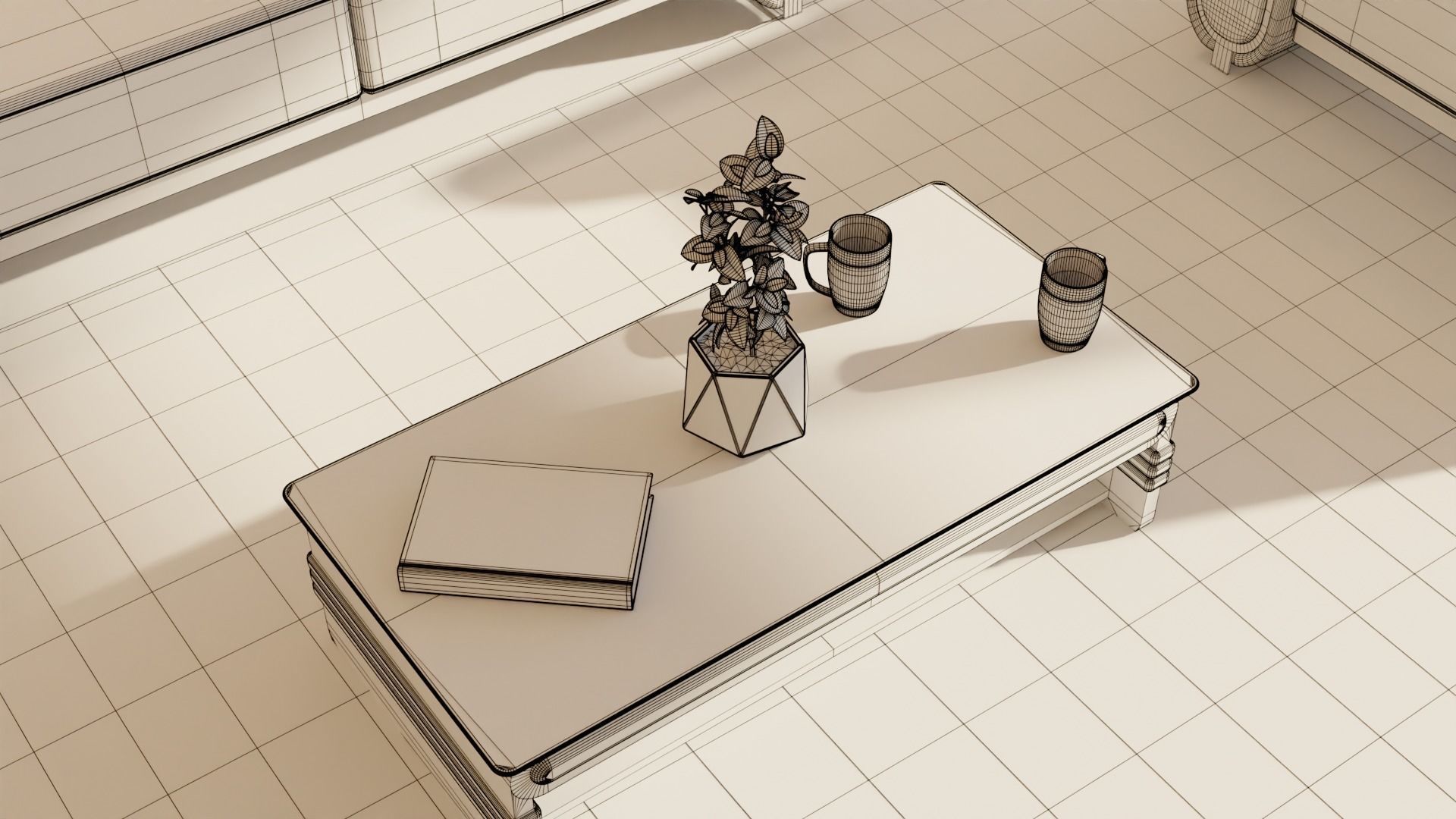 Living Room - 04 Low-poly 3D model_23