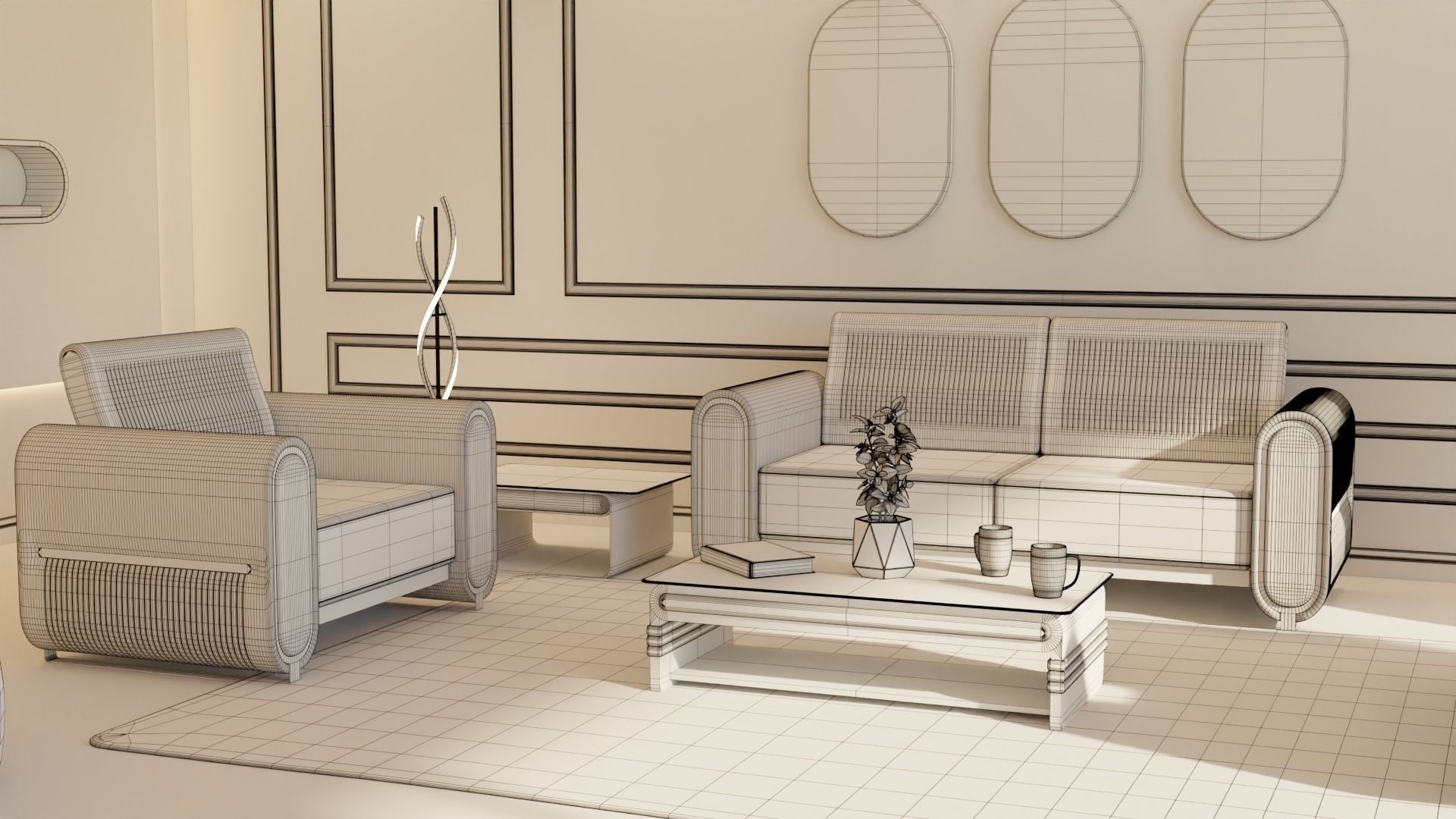 Living Room - 04 Low-poly 3D model_15