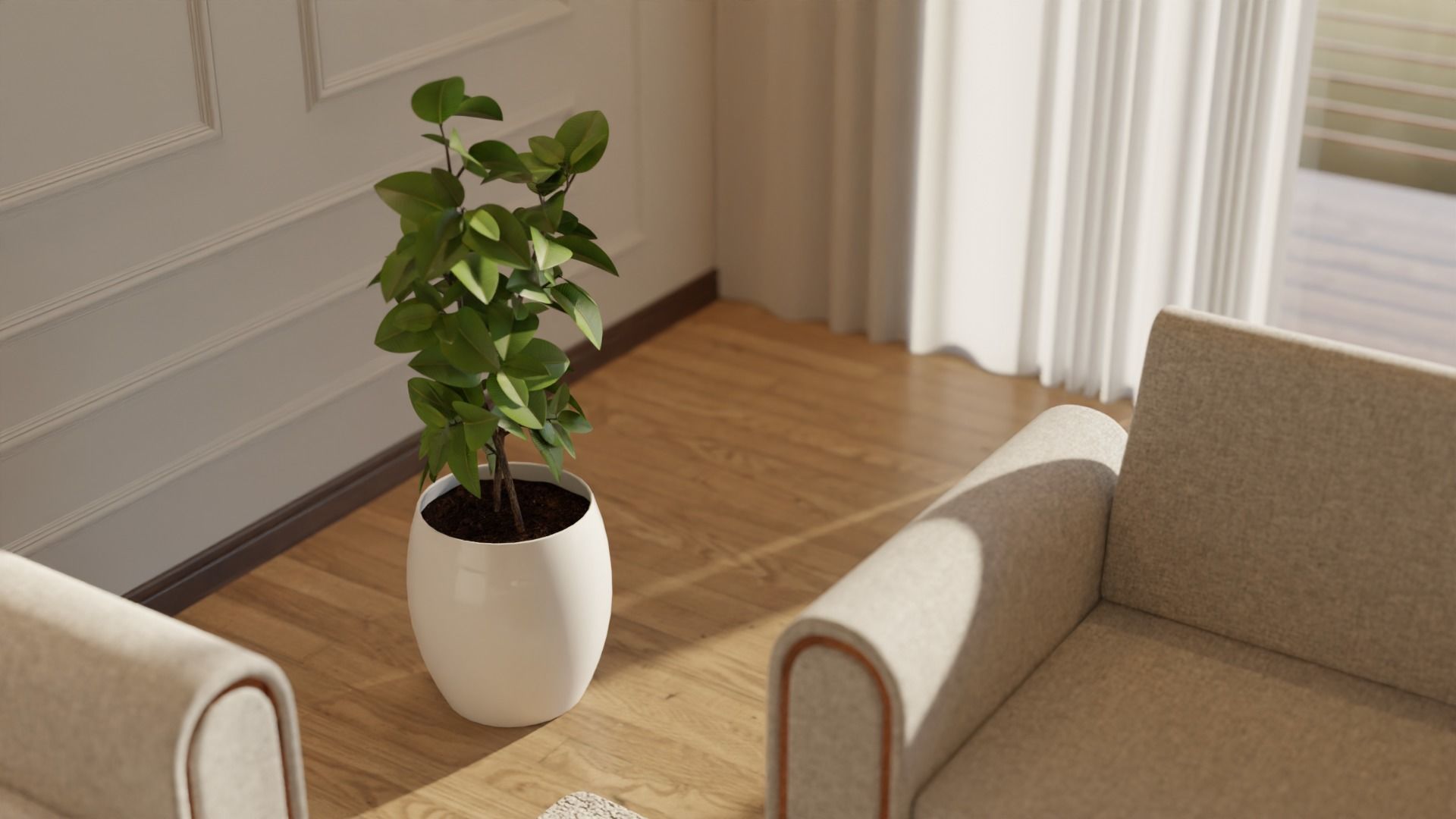 Living Room - 04 Low-poly 3D model_4