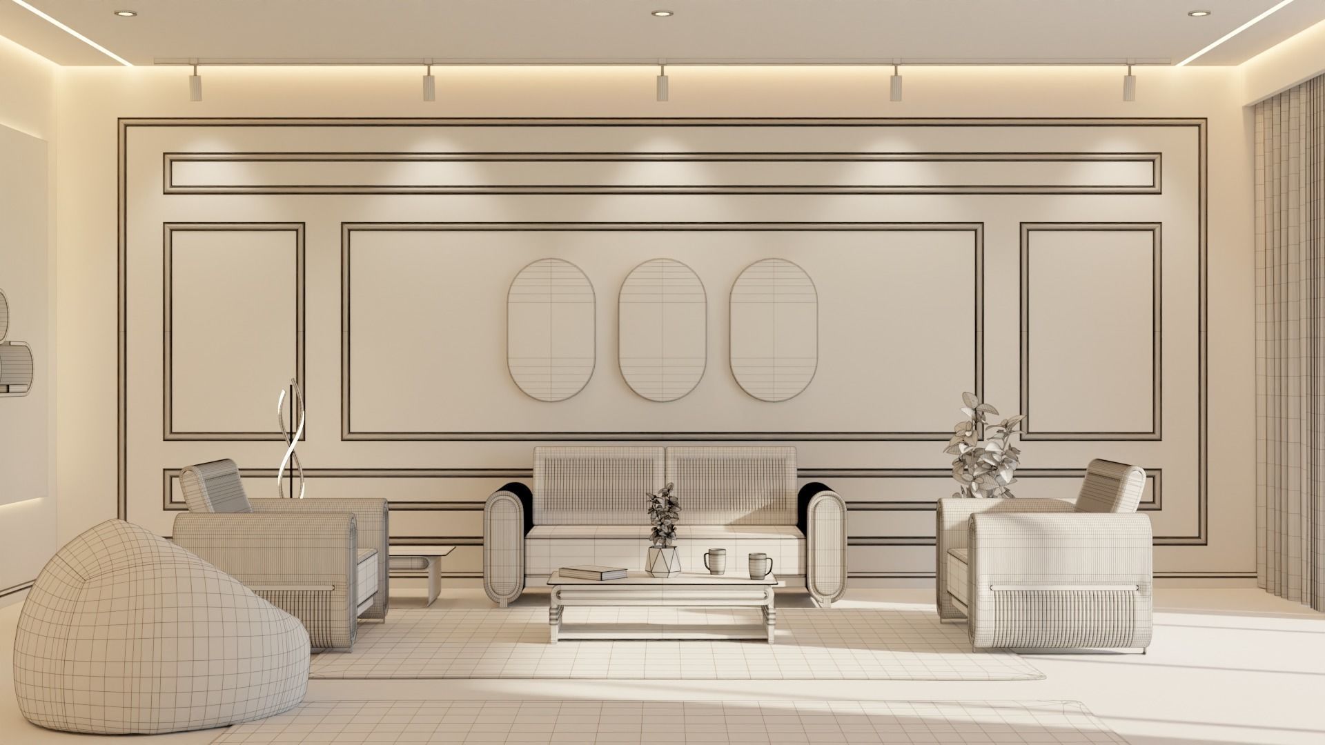 Living Room - 04 Low-poly 3D model_1