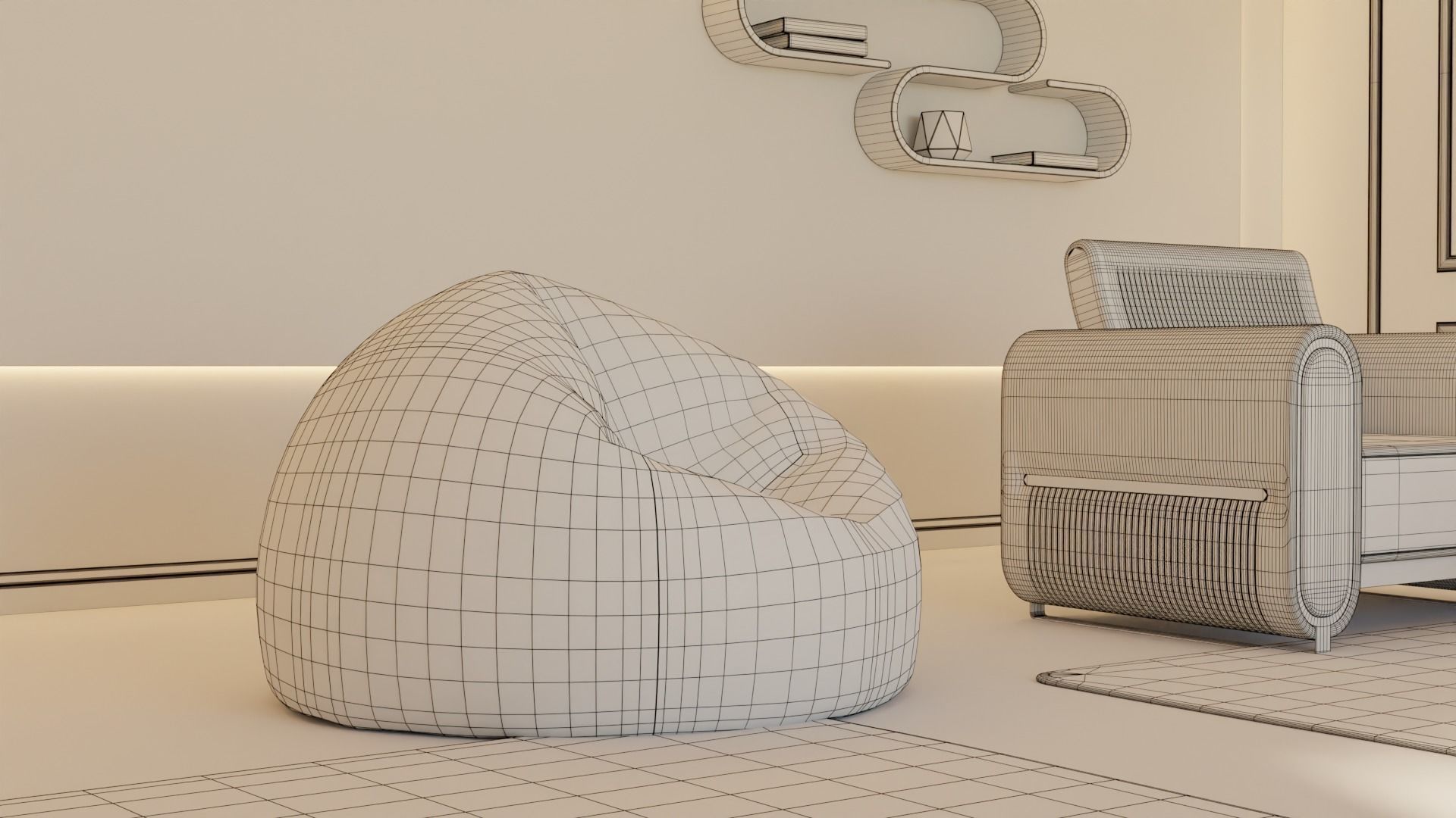 Living Room - 04 Low-poly 3D model_43