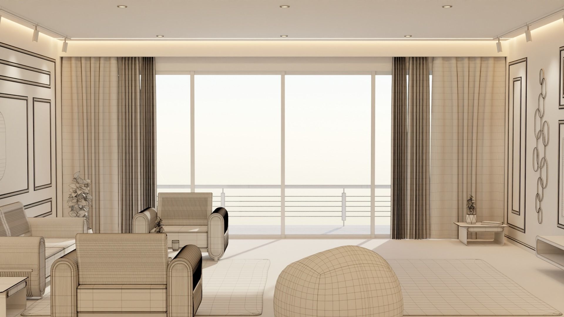 Living Room - 04 Low-poly 3D model_25