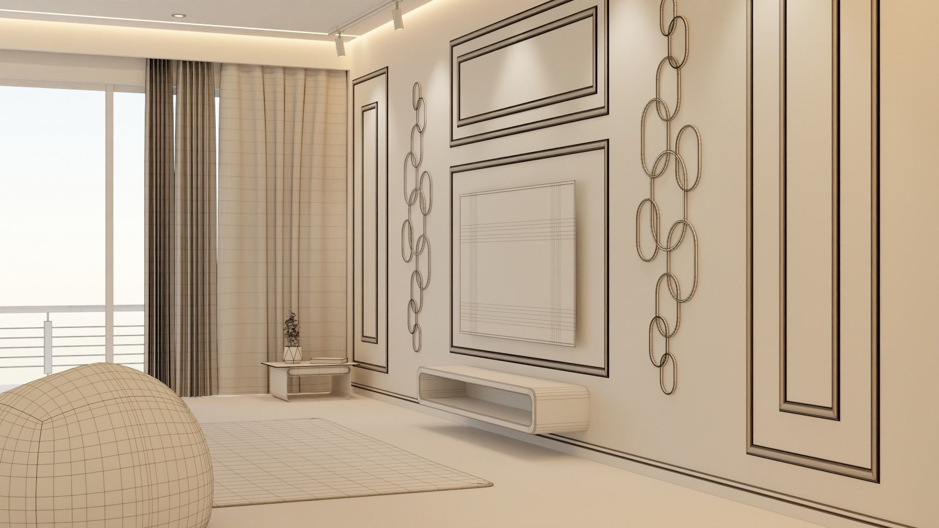 Living Room - 04 Low-poly 3D model_31