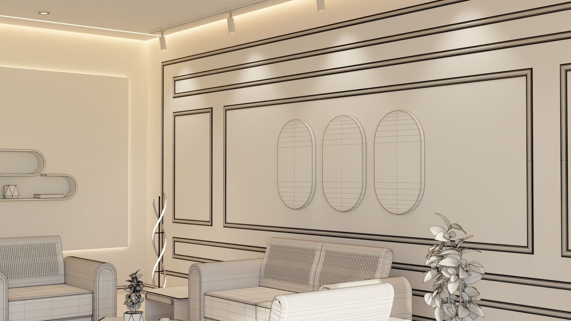 Living Room - 04 Low-poly 3D model_13