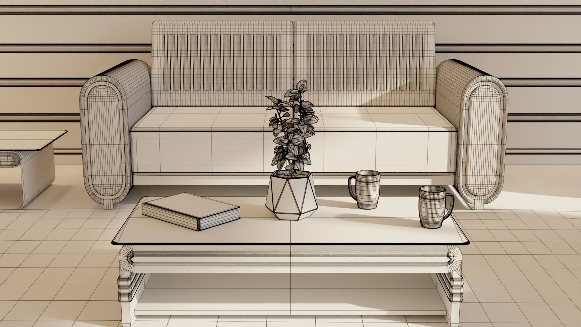 Living Room - 04 Low-poly 3D model_21