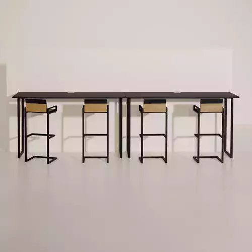 Minimalist Stool with Table - Bamboo Furniture 