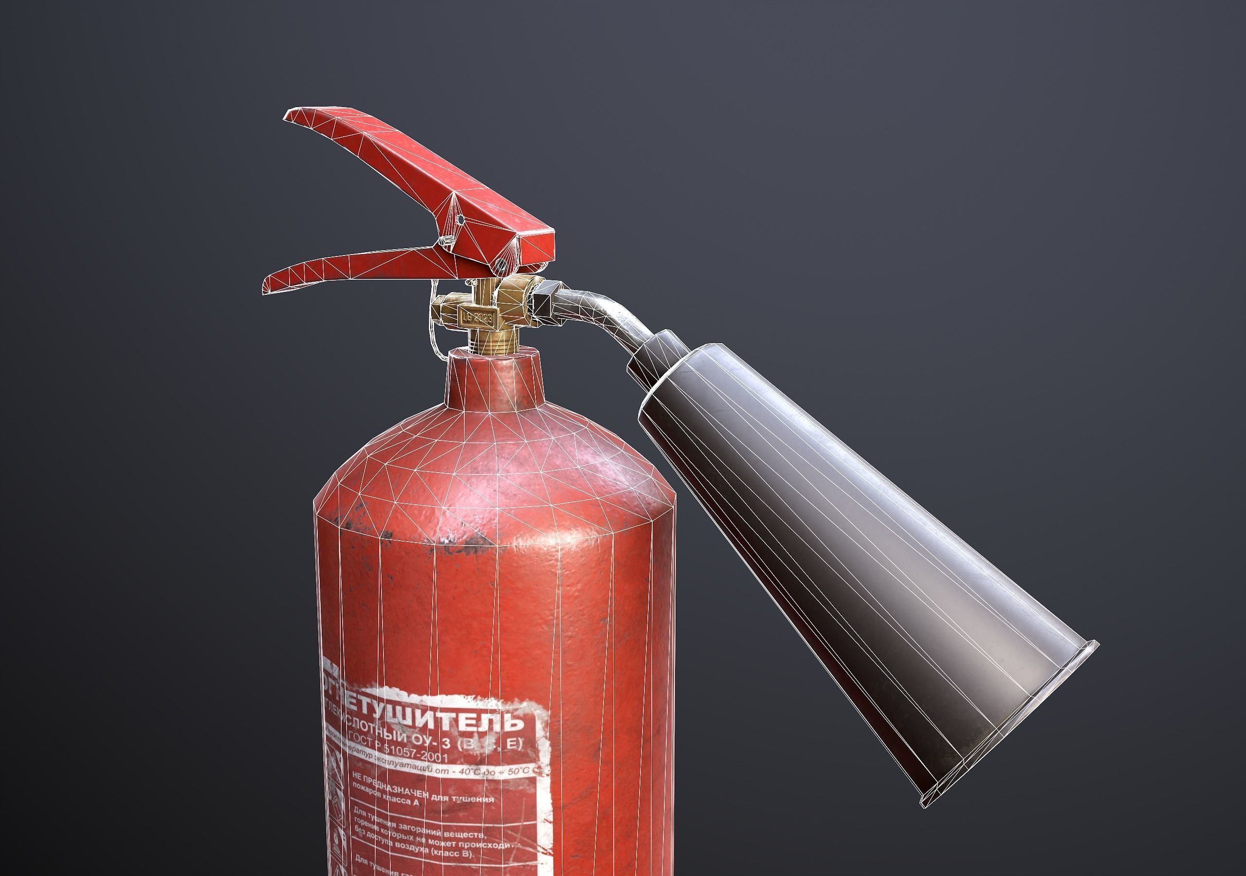 Carbon Dioxide CO2 Fire Extinguisher Low-poly 3D model_6