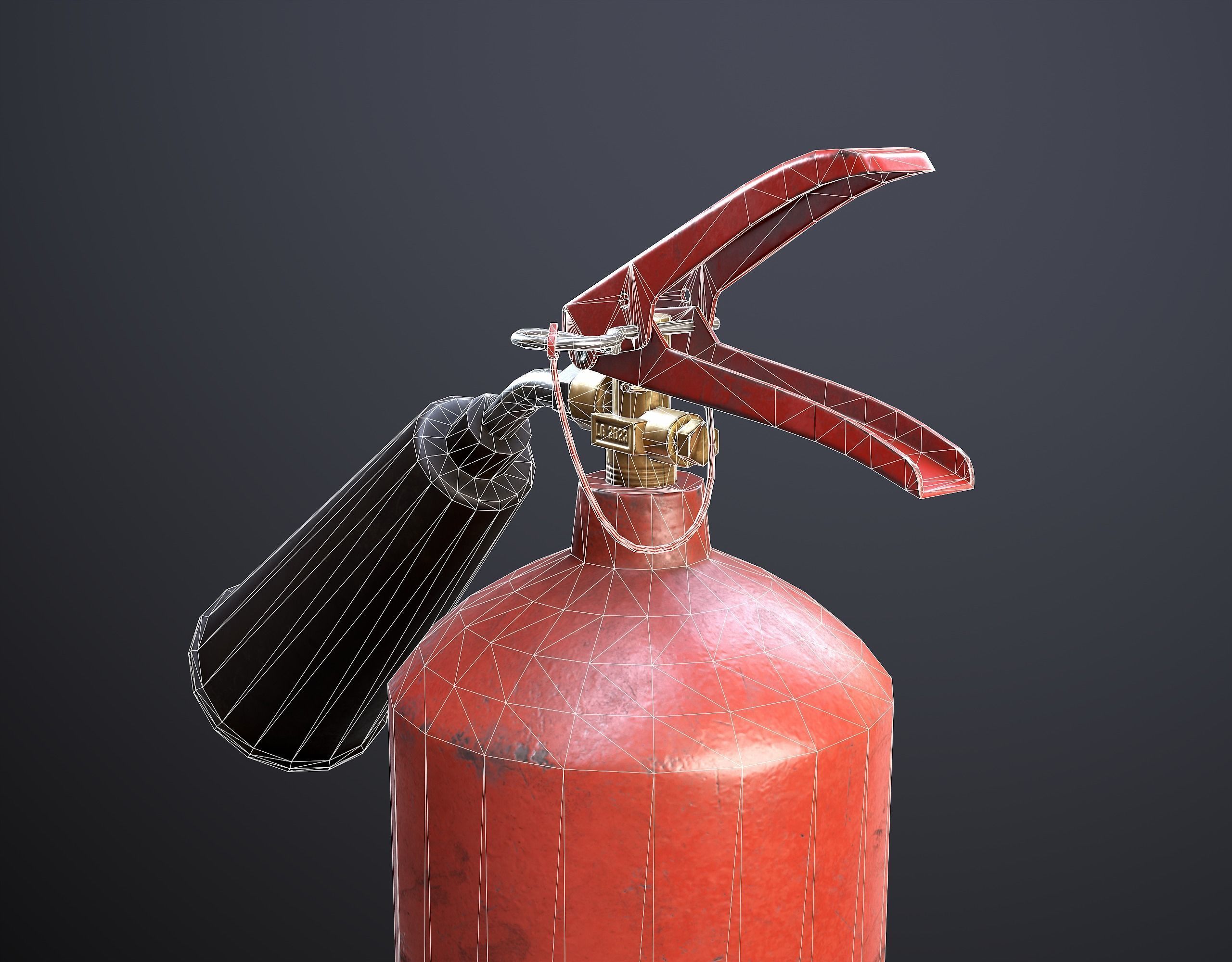 Carbon Dioxide CO2 Fire Extinguisher Low-poly 3D model_5