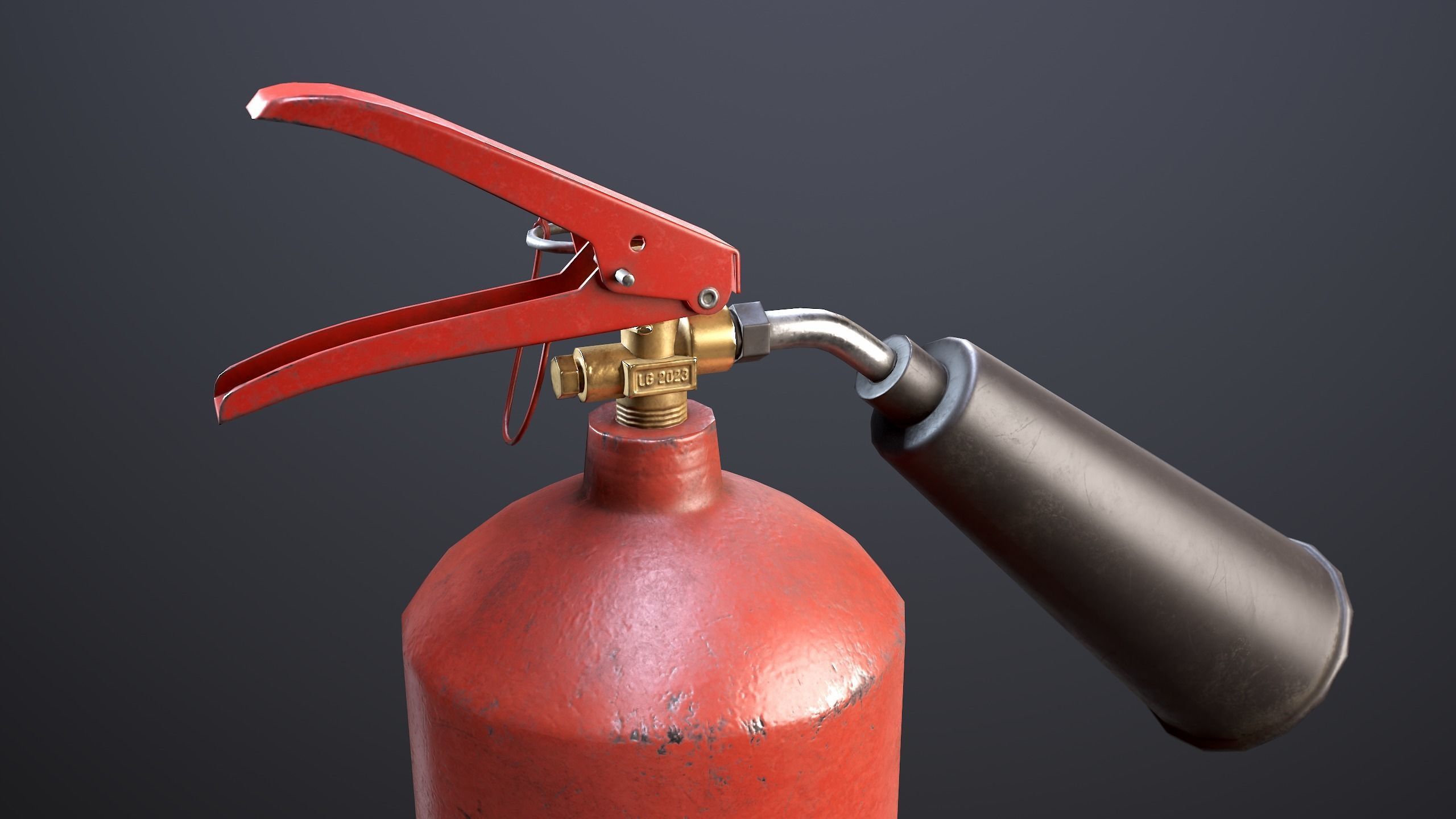 Carbon Dioxide CO2 Fire Extinguisher Low-poly 3D model_2
