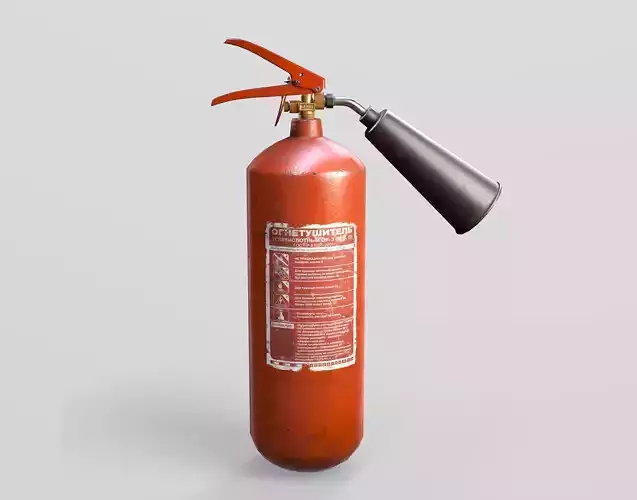 Carbon Dioxide CO2 Fire Extinguisher Low-poly 3D model