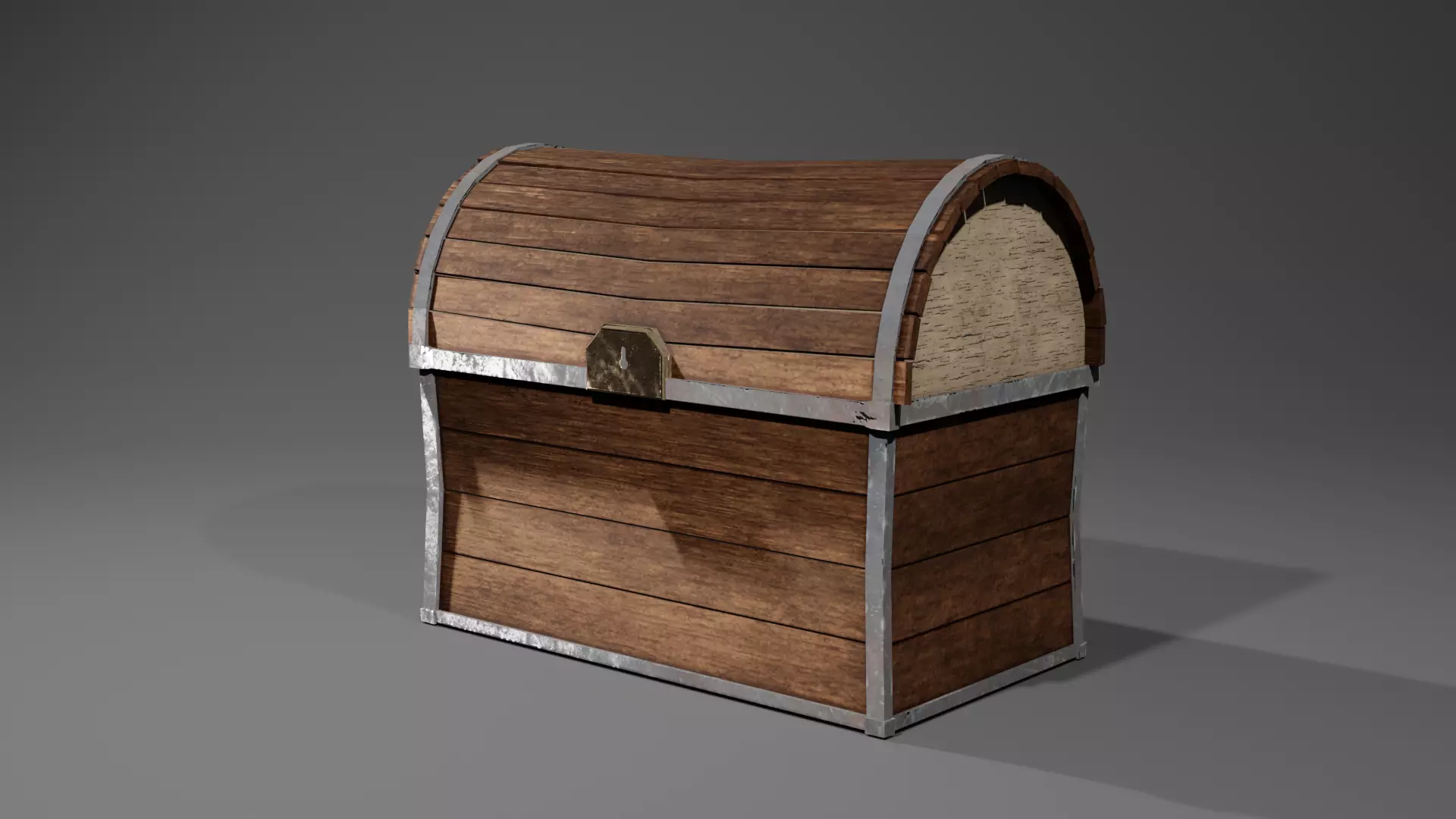 Chest box Low-poly 3D model_0