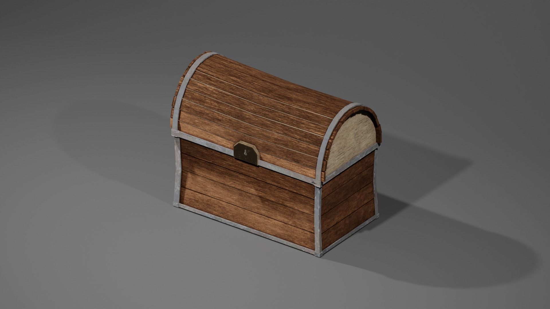 Chest box Low-poly 3D model_2