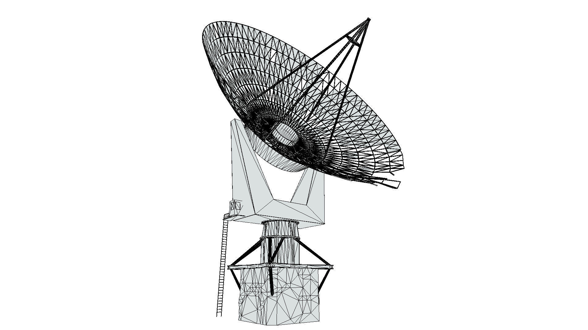 Satellite Dish Low-poly 3D model_11