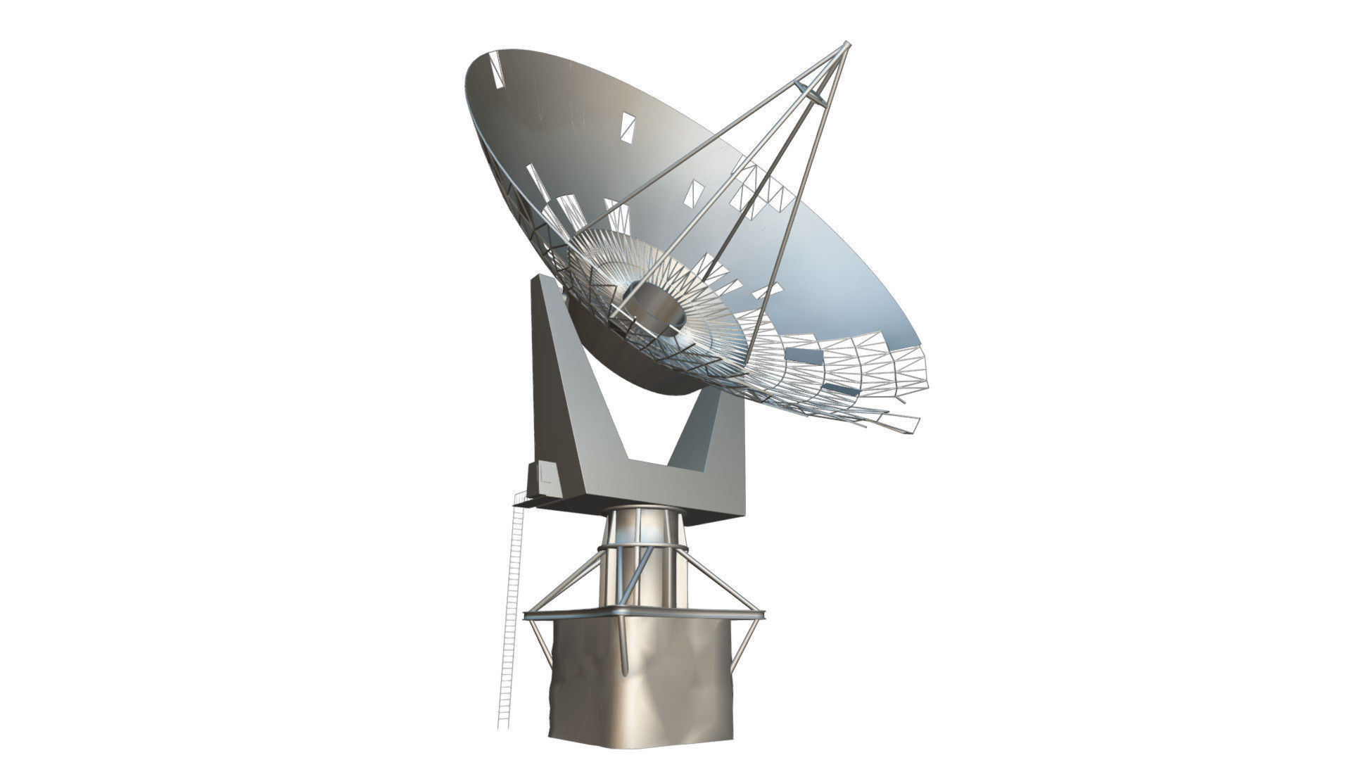 Satellite Dish Low-poly 3D model_13
